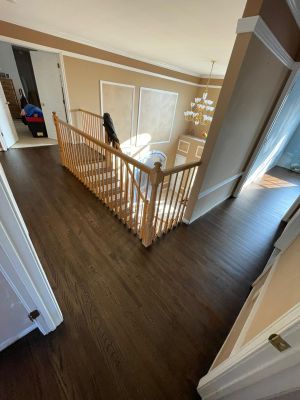 Install 1 1/2 Red Oak and Refinish with Jacobean Stain using Duraseal Jacobean with Bona Semi Gloss by Footprints Floors Morristown