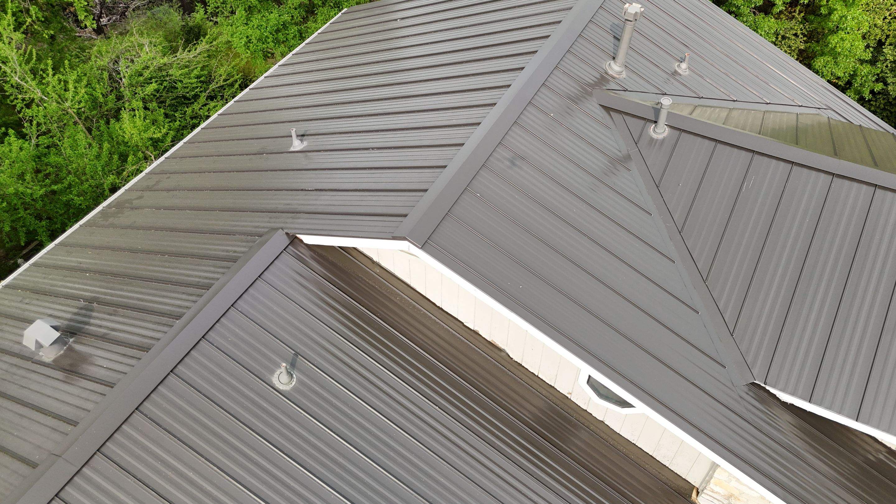 Dark Bronze - L&A Standing Seam with Striations by RoofsOnly.com