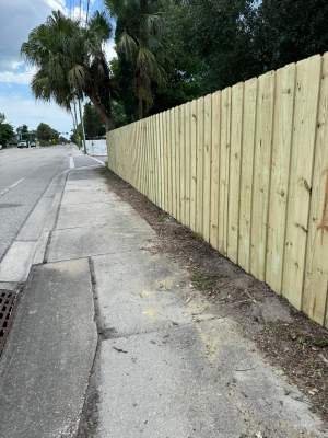 Pressure-Treated Wood Privacy Fence Installation in Sarasota