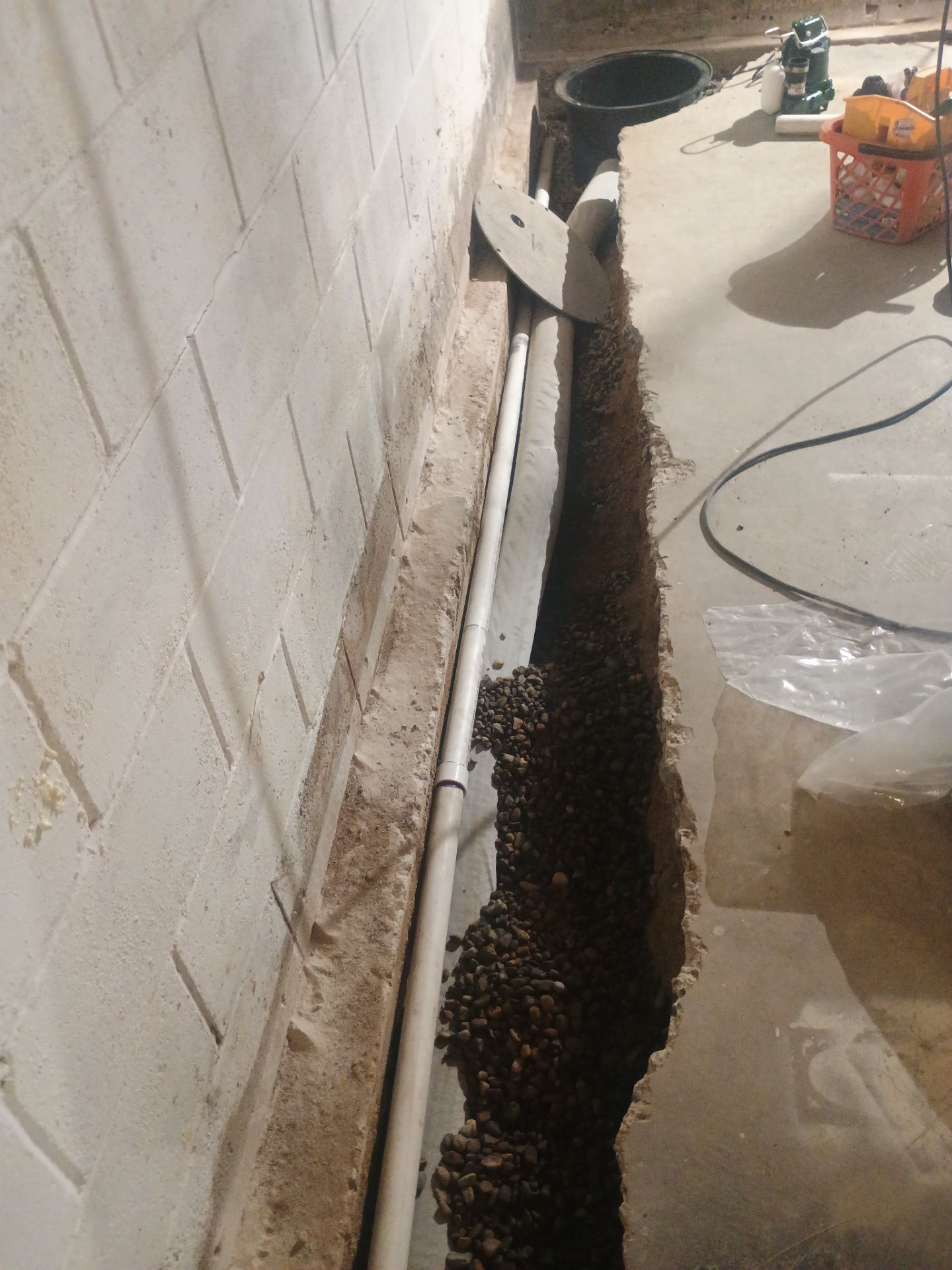Interior Drain Tile Installation near Columbia Heights, MN by Waterproofing Northeast