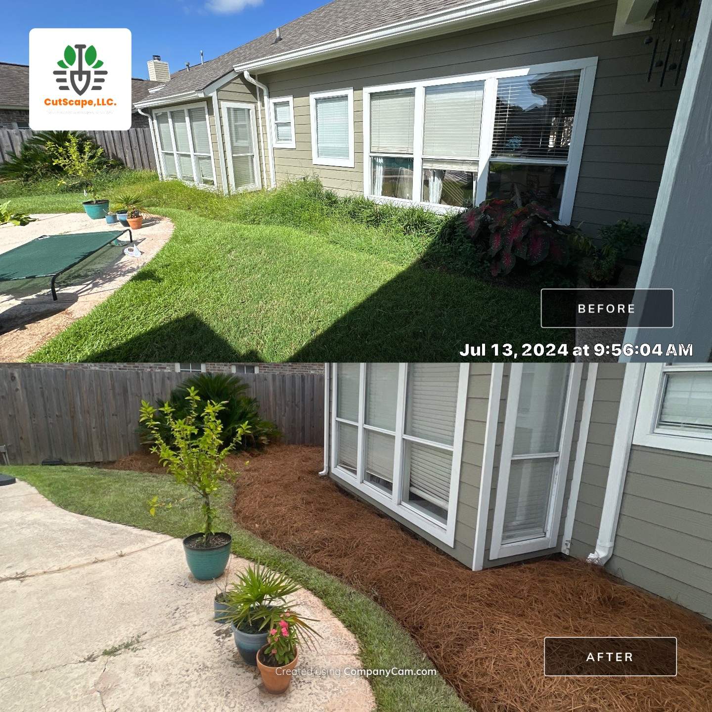 DEMO / BED PREP / CUT IN BED EDGES / MULCH INSTALL using BULK ORGANIC GARDEN SOIL by CutScape, LLC.