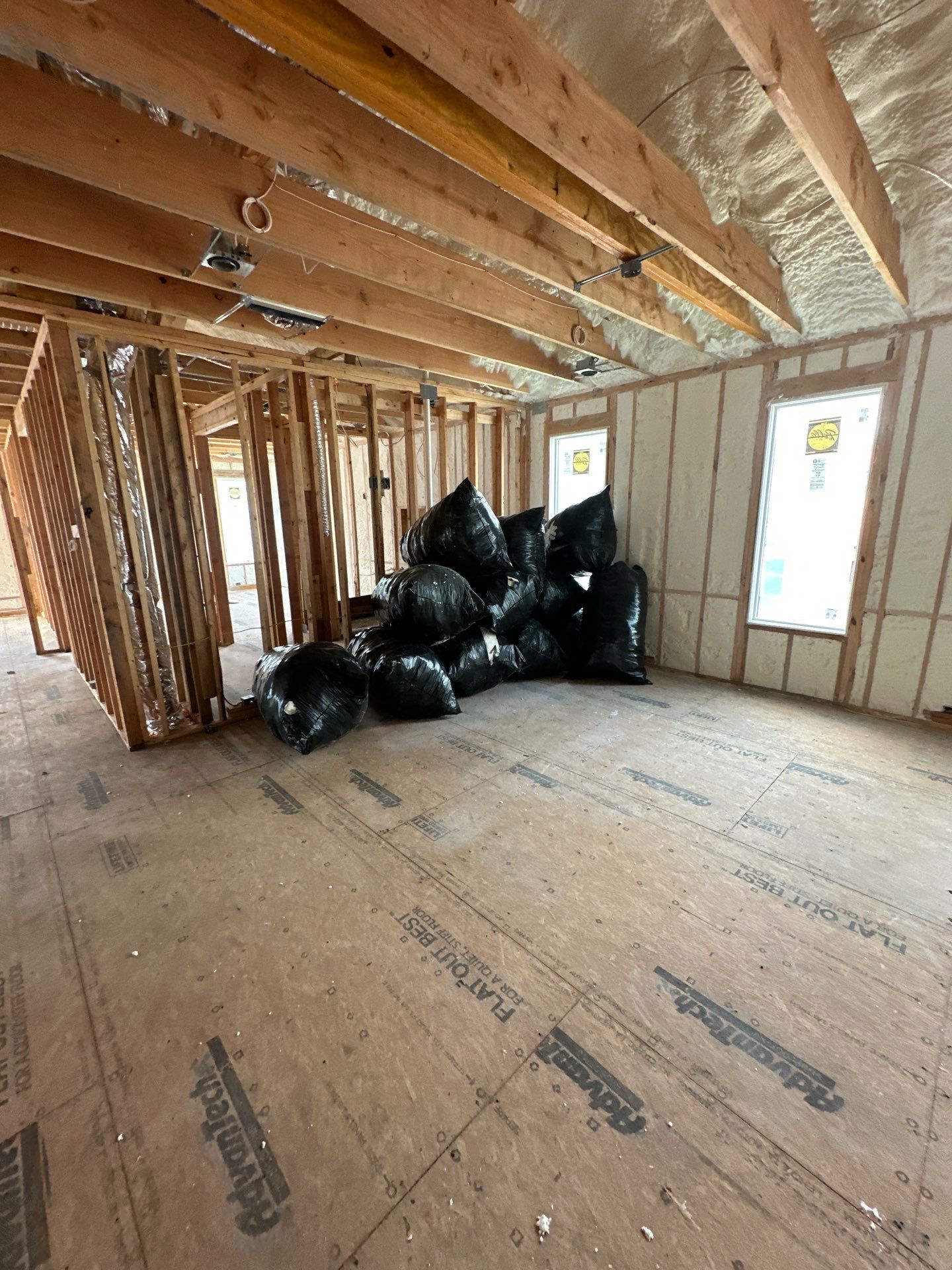 Open cell spray foam job completed at this beautiful custom home in Dallas TX by Apex Insulation Solutions