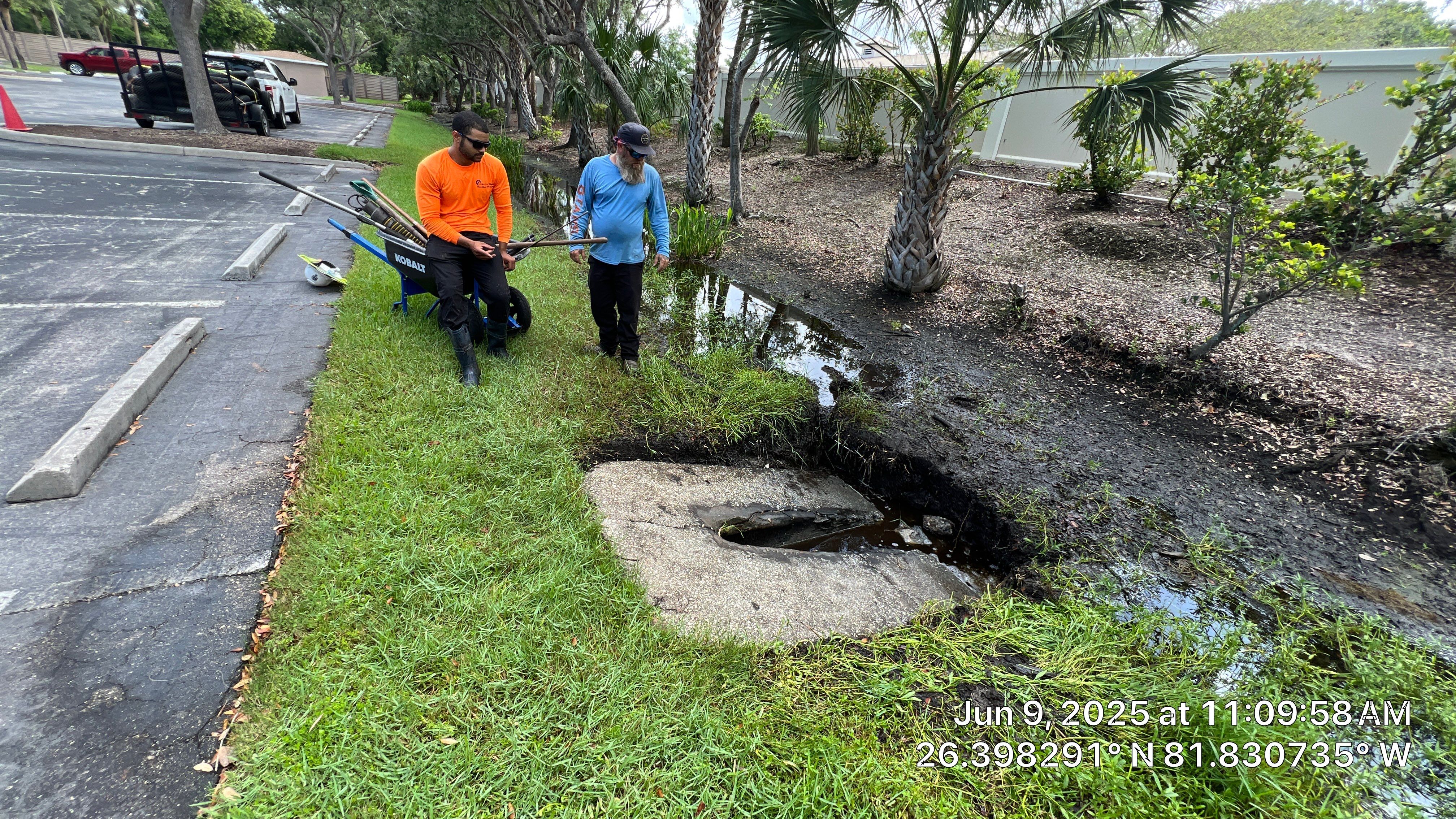 Pelican Landing Beach Parking Lot Stormwater System Maintenance by Don Mar, Inc. Storm Water Solutions