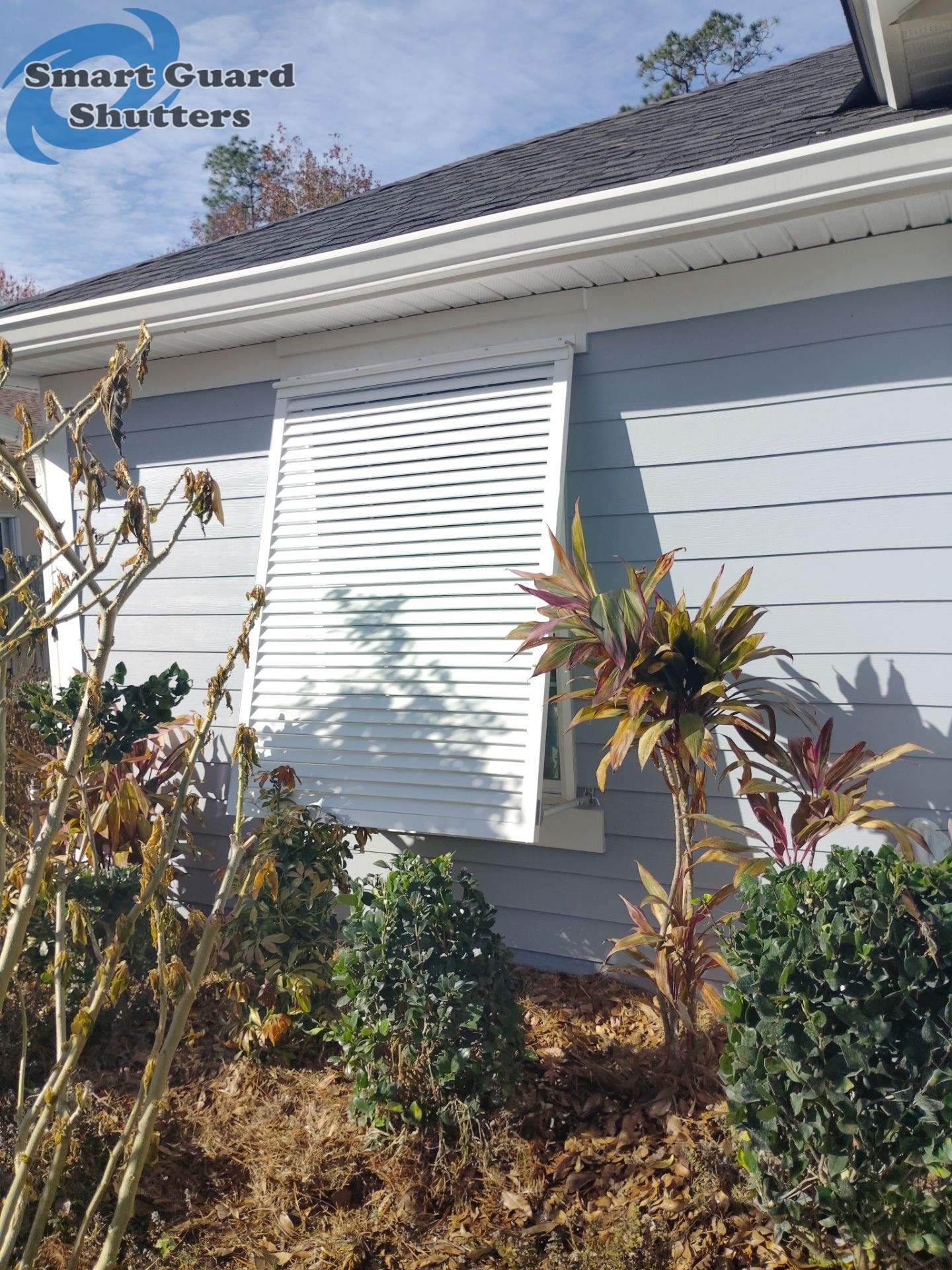 Decorative Bahamas in Signal White by Smart Guard Shutters