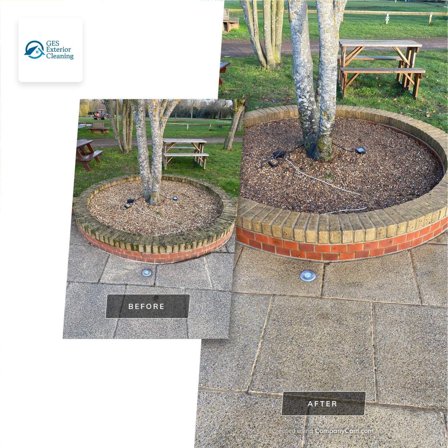 Patio Area Spring Clean using Mosmatic Flat Surface Cleaner by Ges Exterior Cleaning ltd
