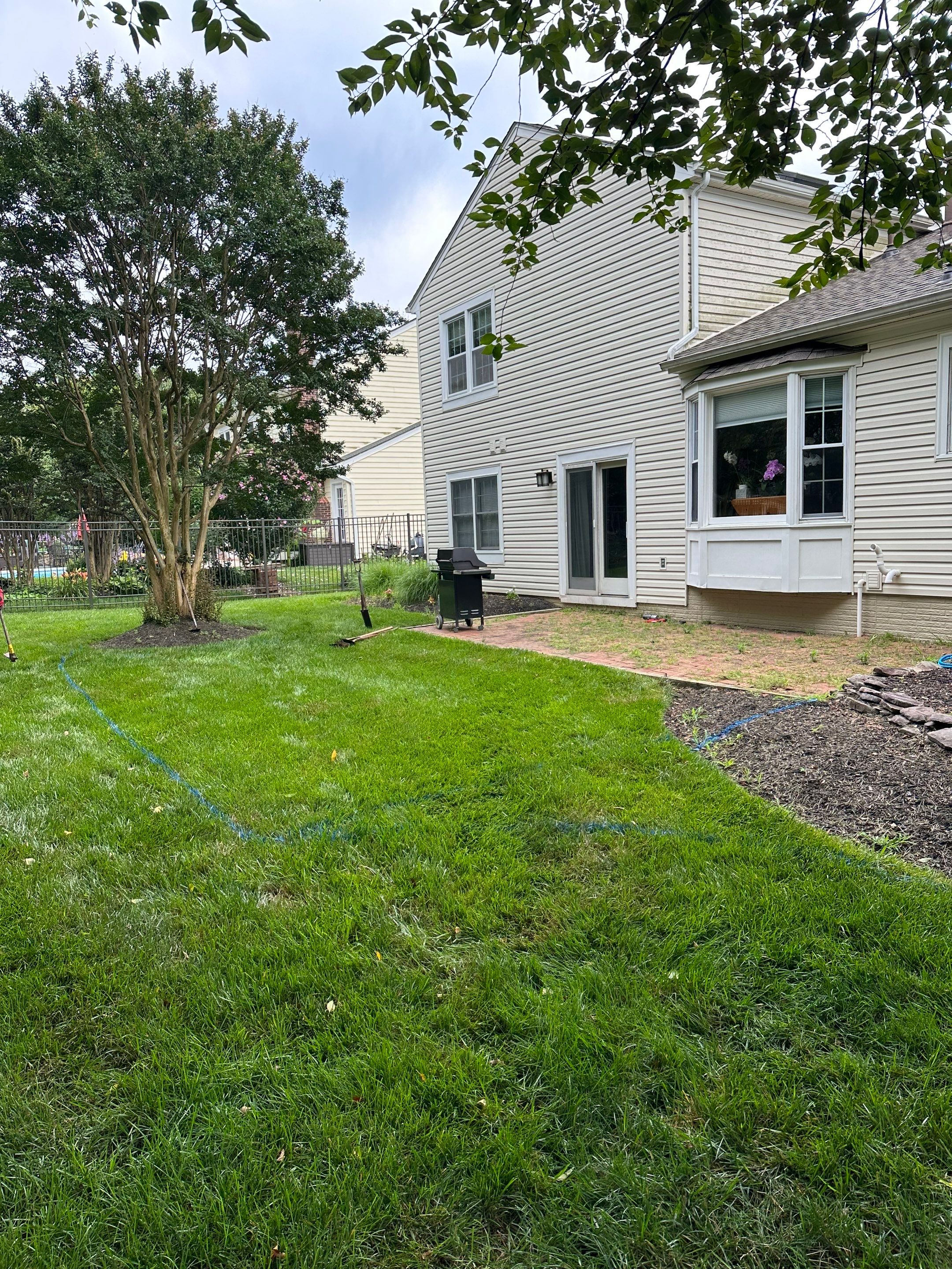 Backyard Transformation using Techo-Bloc Pavers by The Smet Companies, LLC