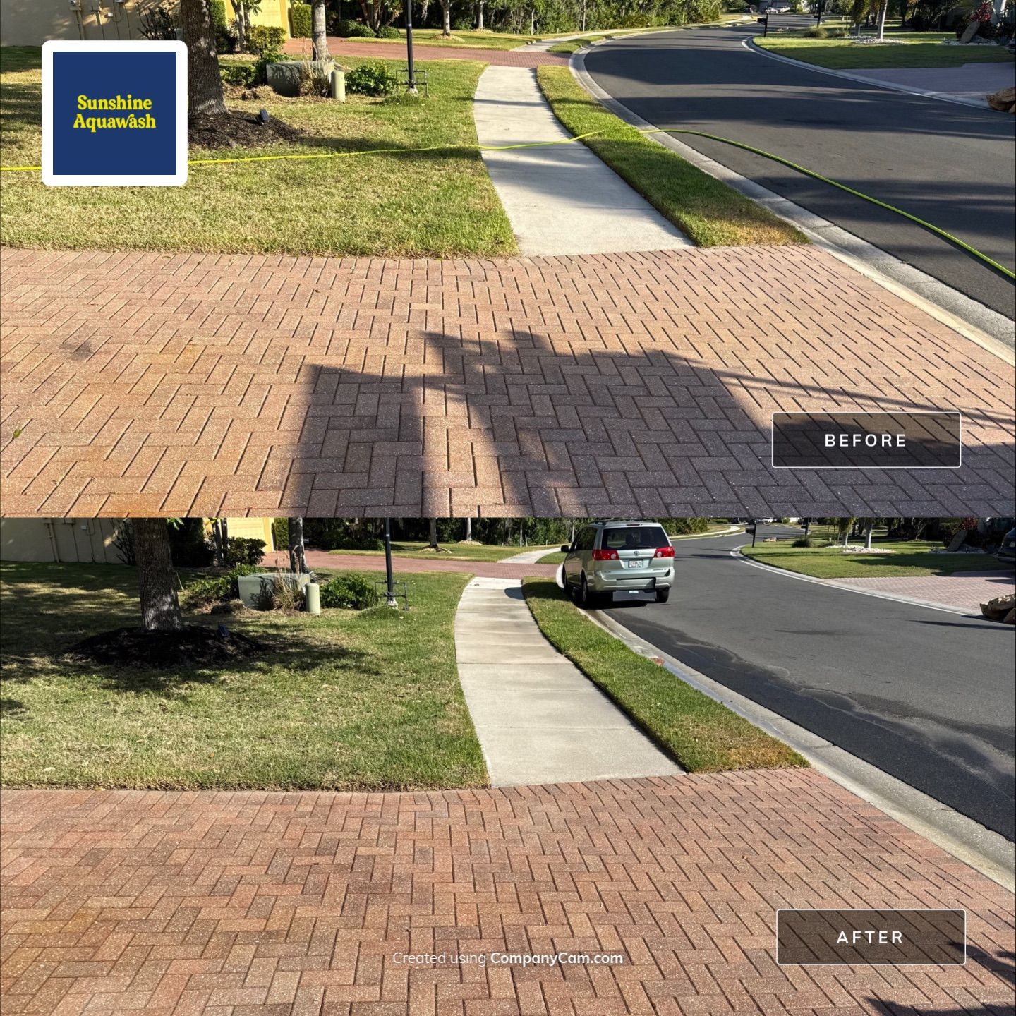 Paver Driveway & Sidewalk Cleaning | Oakleaf Hammock – Ellenton, FL by Sunshine AquaWash