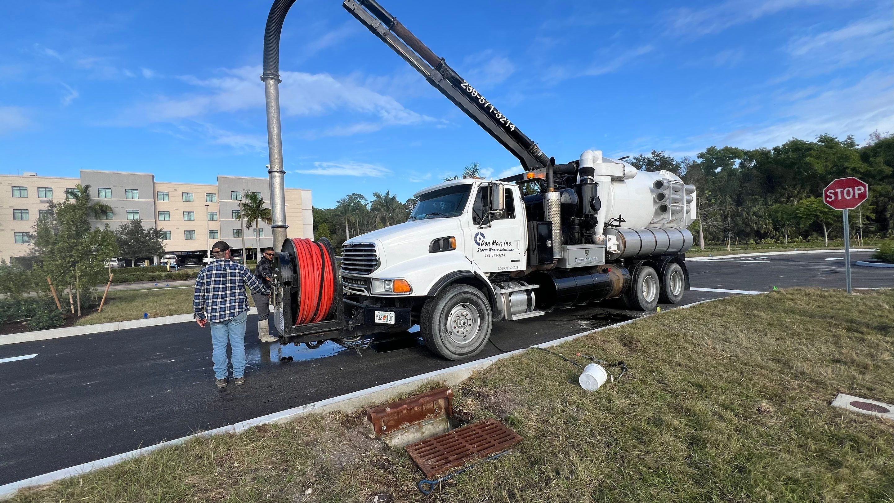 New Construction Commercial Parcel Stormwater System Cleaning by Don Mar, Inc. Storm Water Solutions