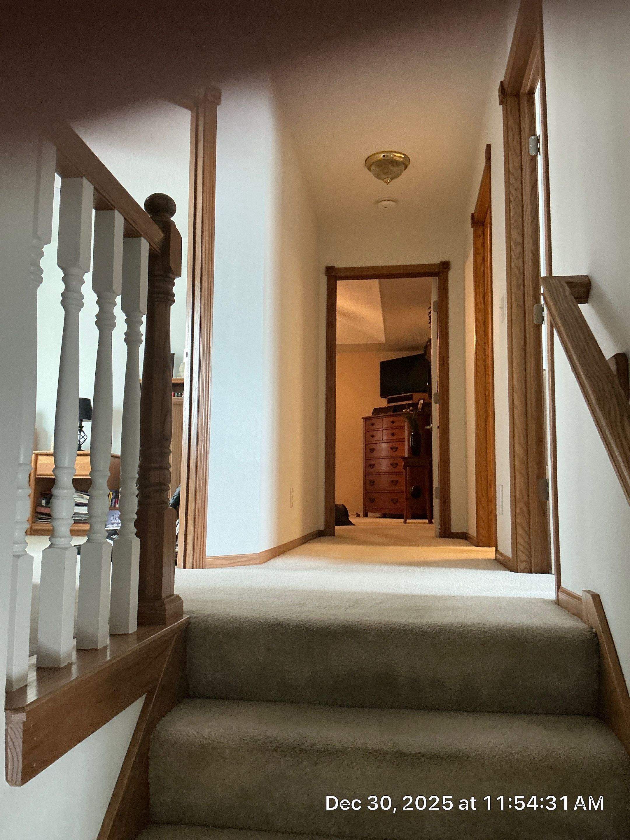 Ankeny Residential Interior | SW Duration in Natural Linen, Velvet Antler Accents & Clary Sage Bath with ProMar Flat White Ceilings by Midwest Paint LLC