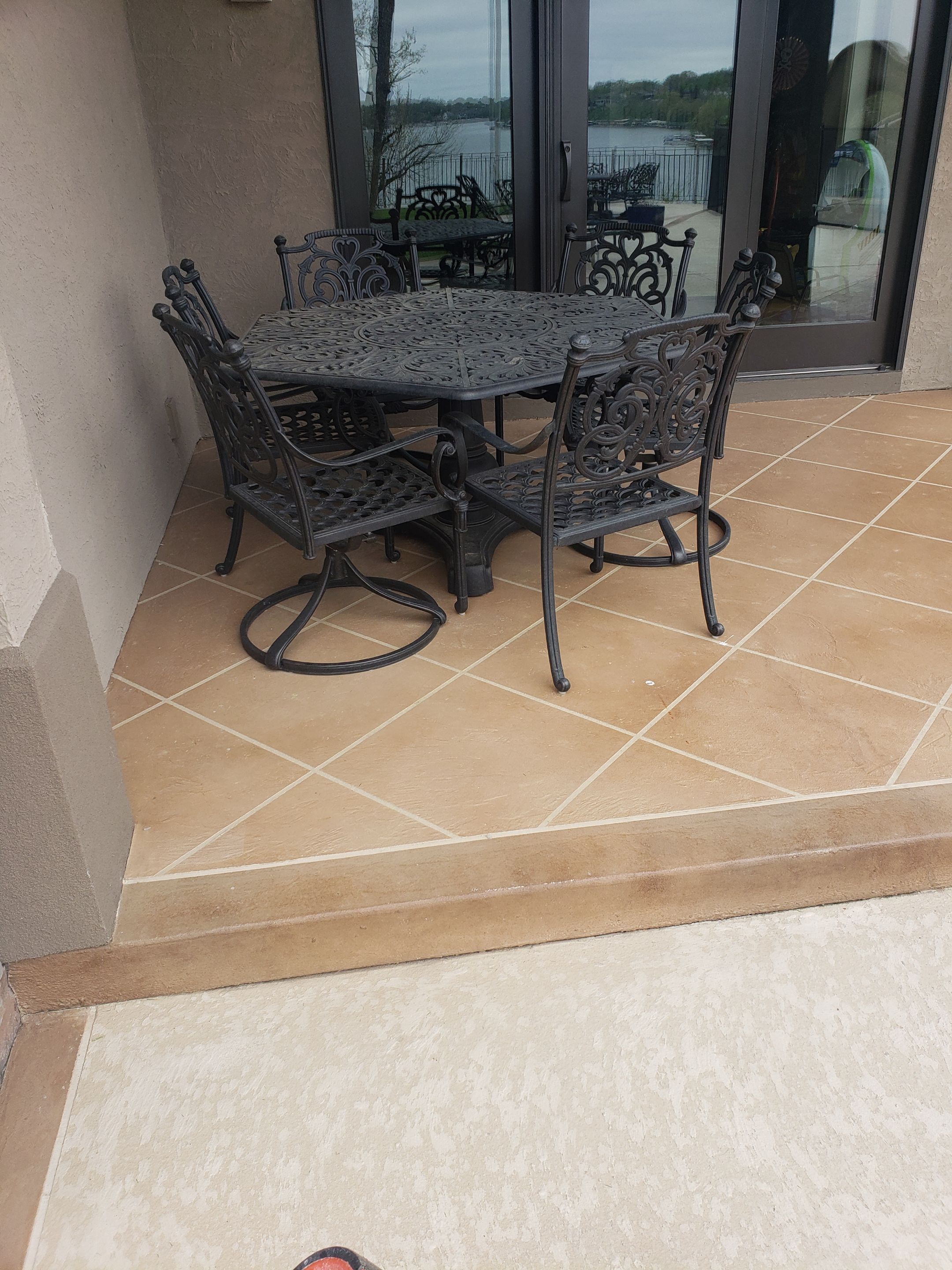 Lake Lotawana -- Front Walkway and Back Patio Tuscan Overlay by Big Red Decorative Concrete, LLC