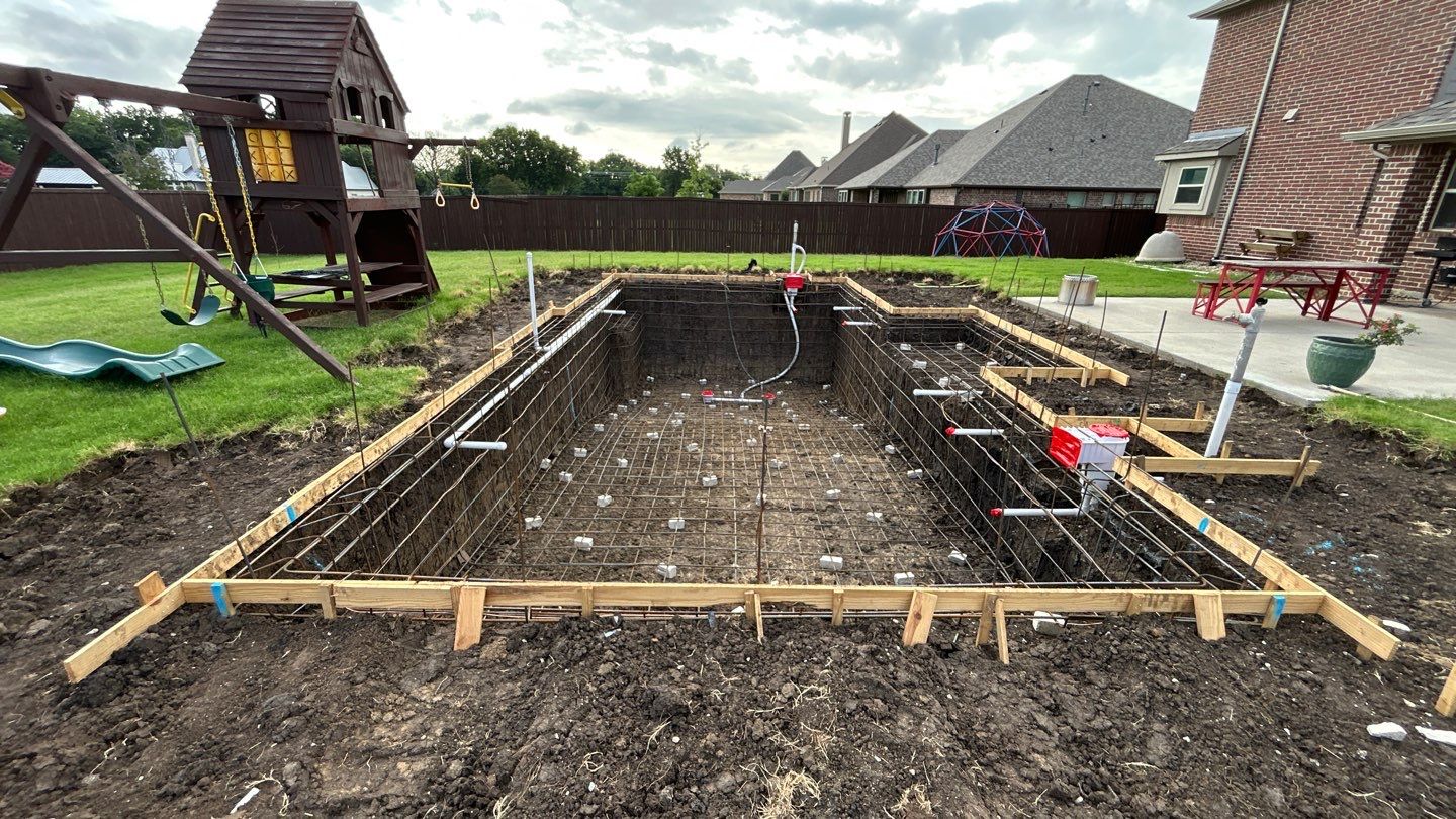 Custom In-Ground Rectangular Pool Installation in Wylie by Hobert Pools