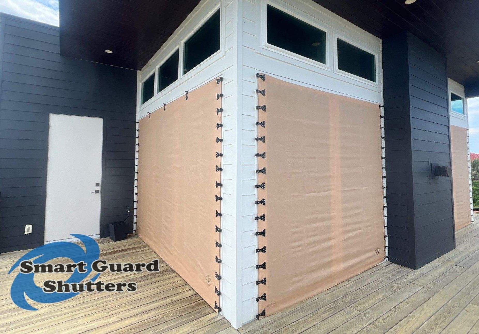  AstroGuard Hurricane Fabric & Impact Bahamas in Jet Black by Smart Guard Shutters
