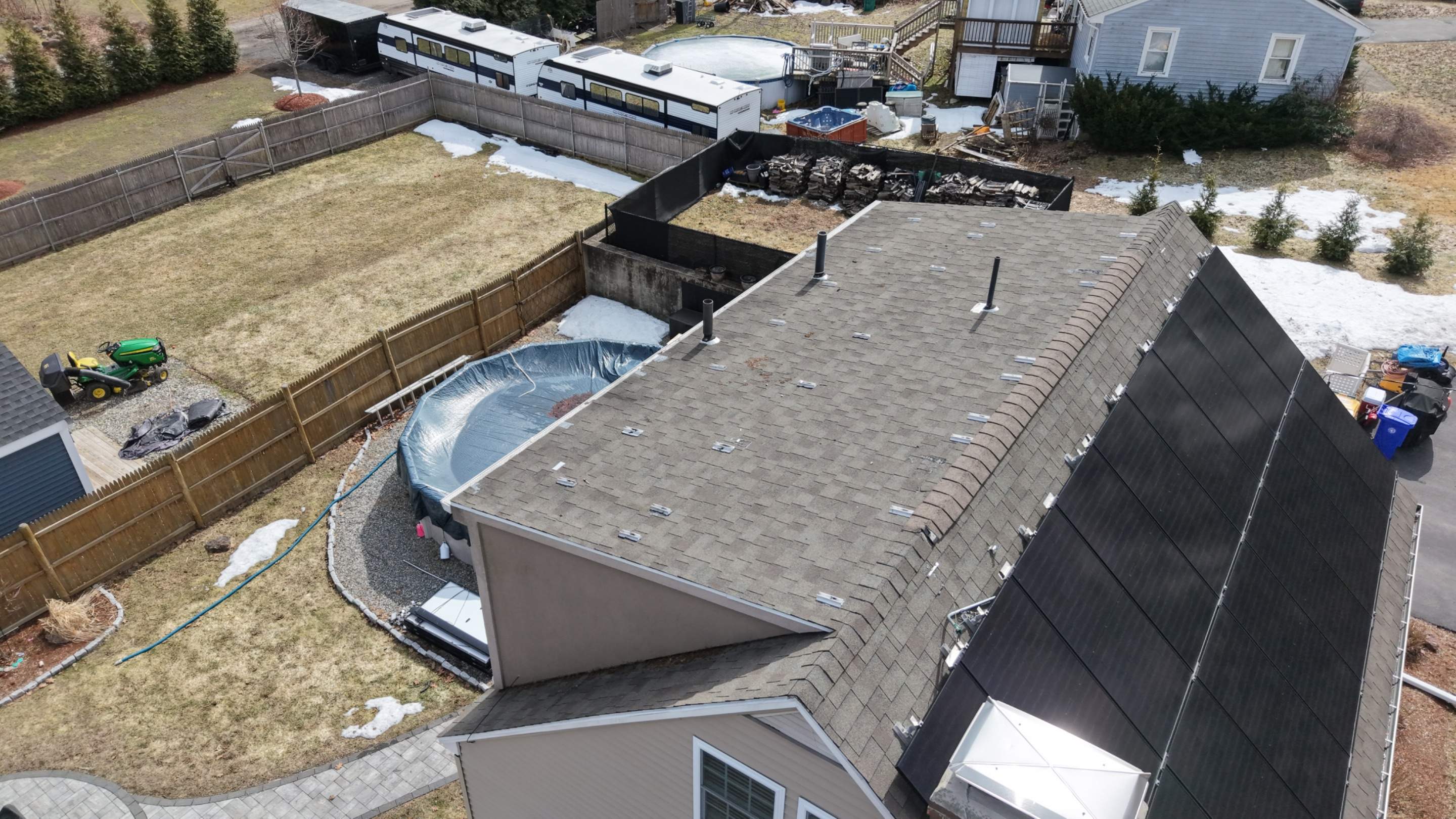 Solar Panel Removal & Full Roof Replacement – Owens Corning Duration, Desert Tan by JOHNNYS PRO