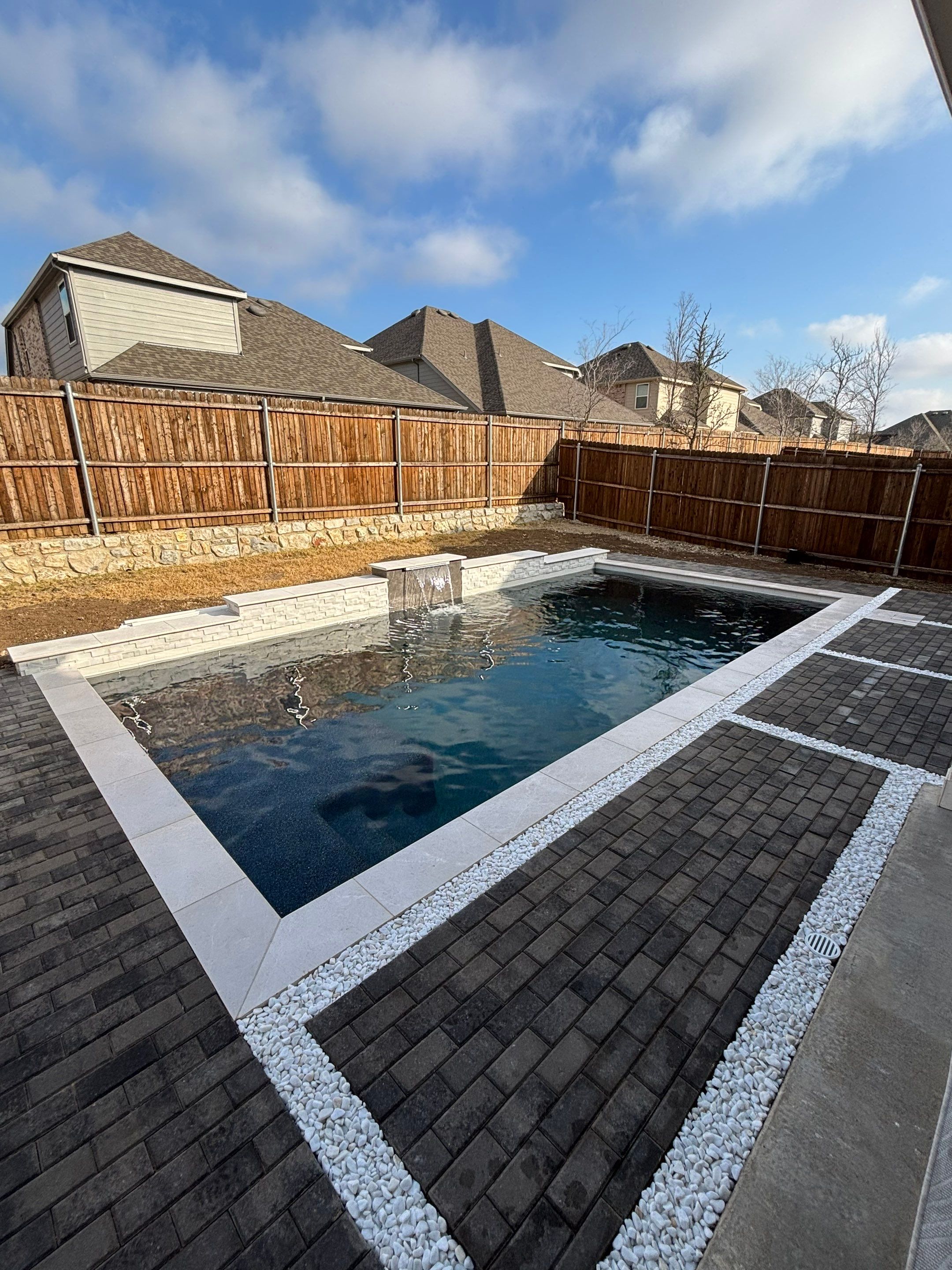 Geometric Pool with Pavers by Pinnacle Pools and Spas - DFW