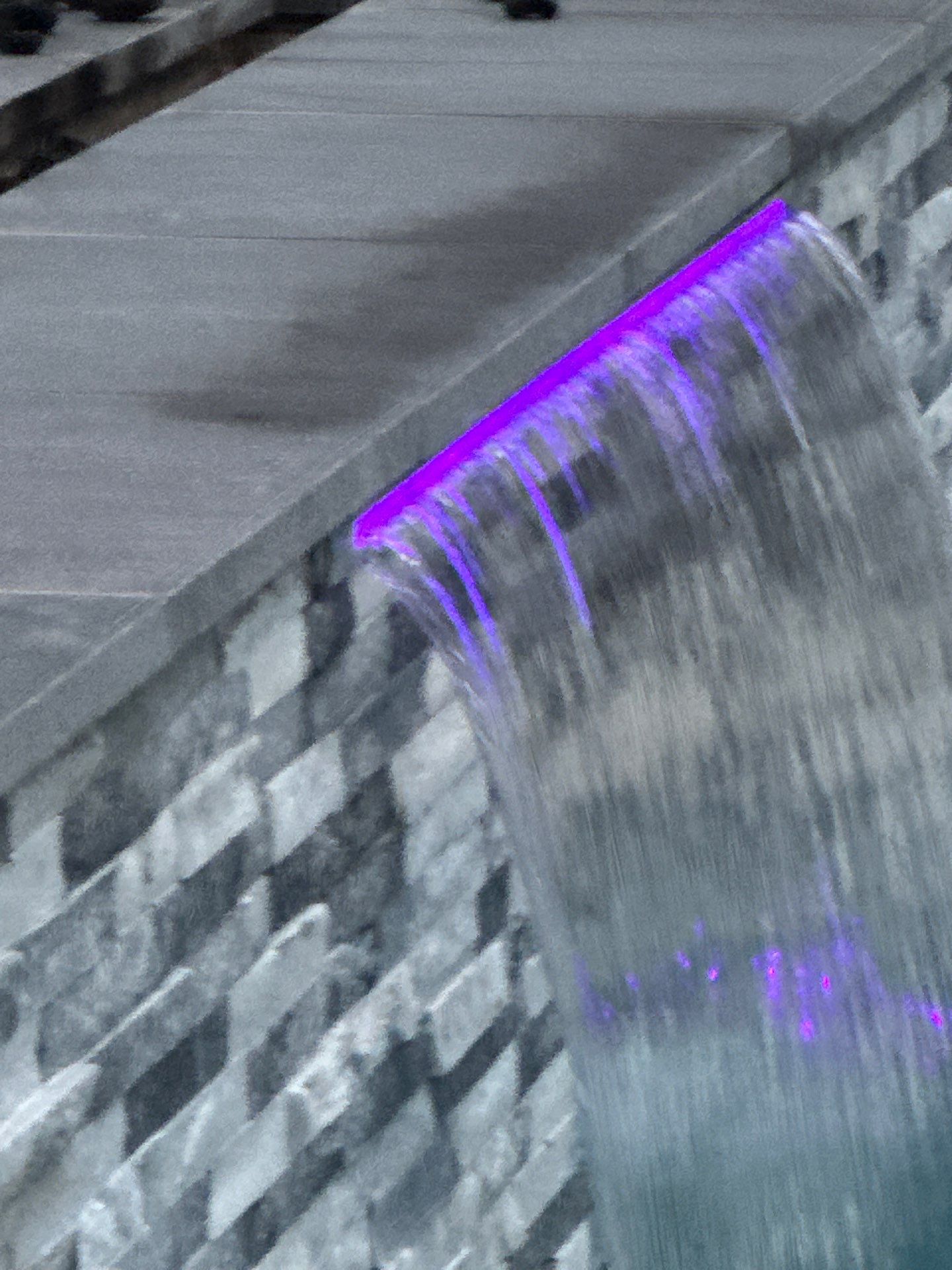 Modern Geometric Pool with Sheer Descent Water Feature by Pinnacle Pools and Spas - DFW