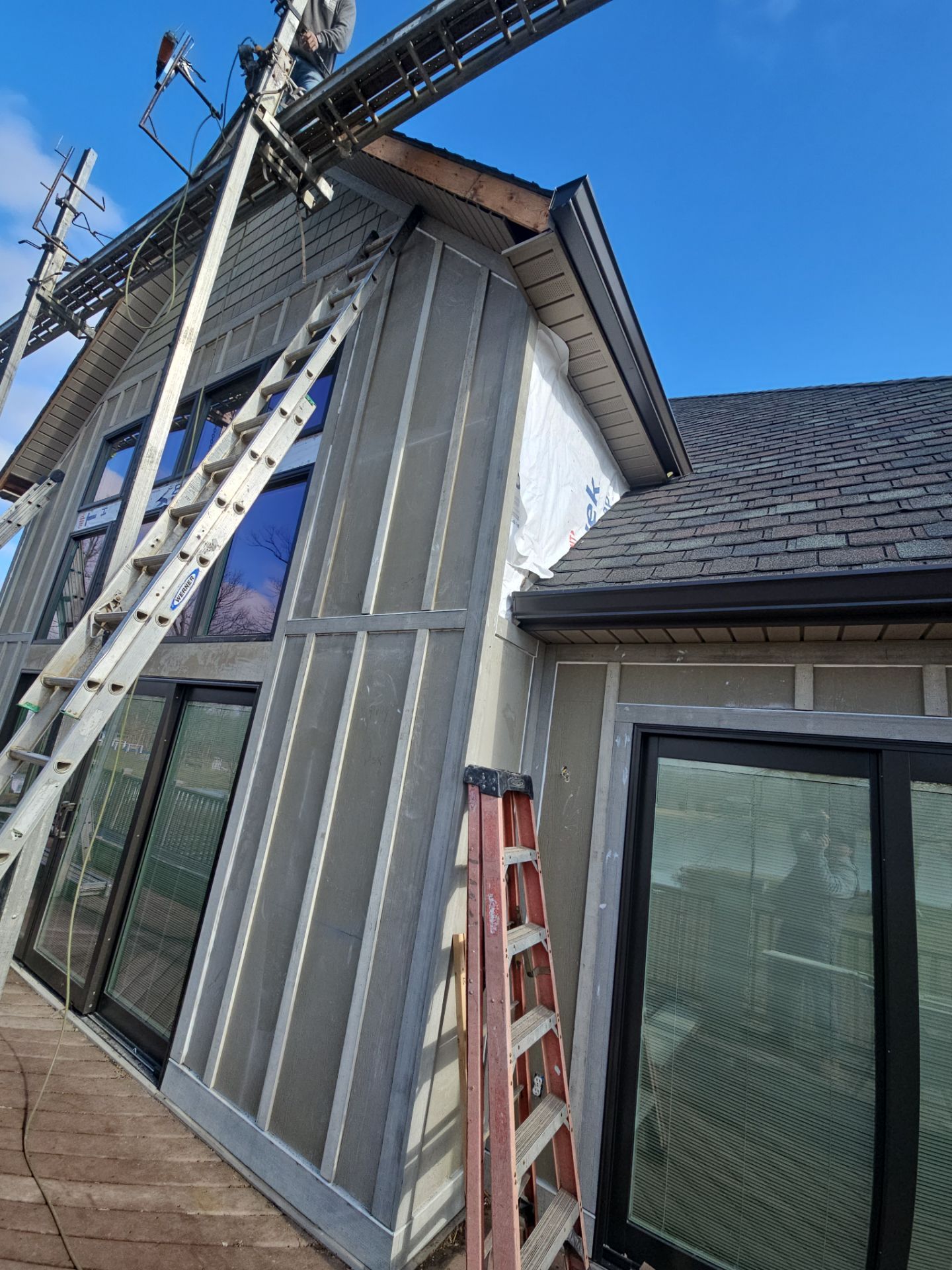 Siding Installation using James Hardie Board & Batten and James Hardie Shakes by Koontz Construction