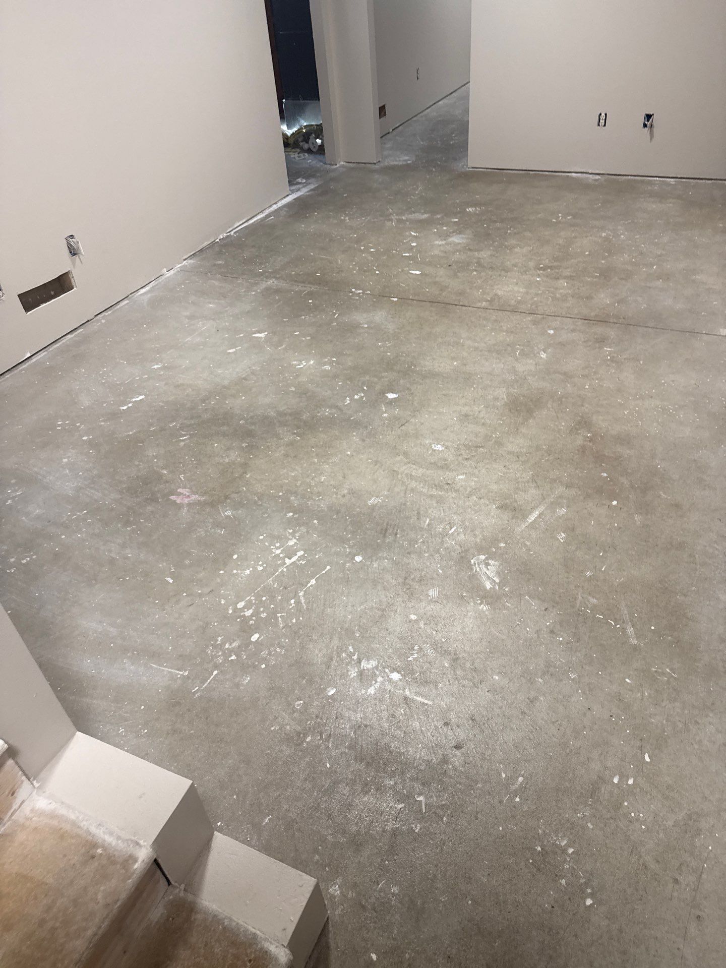 Basement Concrete Coating with Speckled Flake Finish in Elkhart by Revival Concrete Coatings