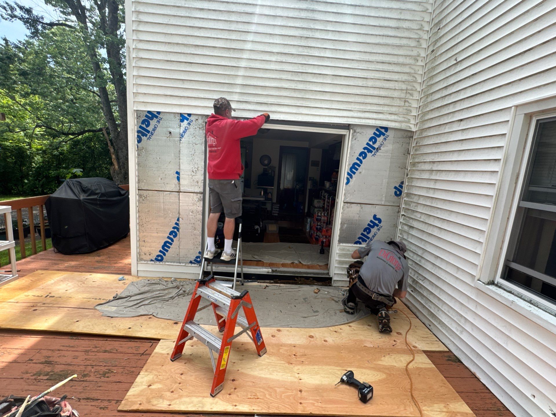Patio Door Installation using Provia Patio Door by DiGiorgi Roofing and Siding Inc