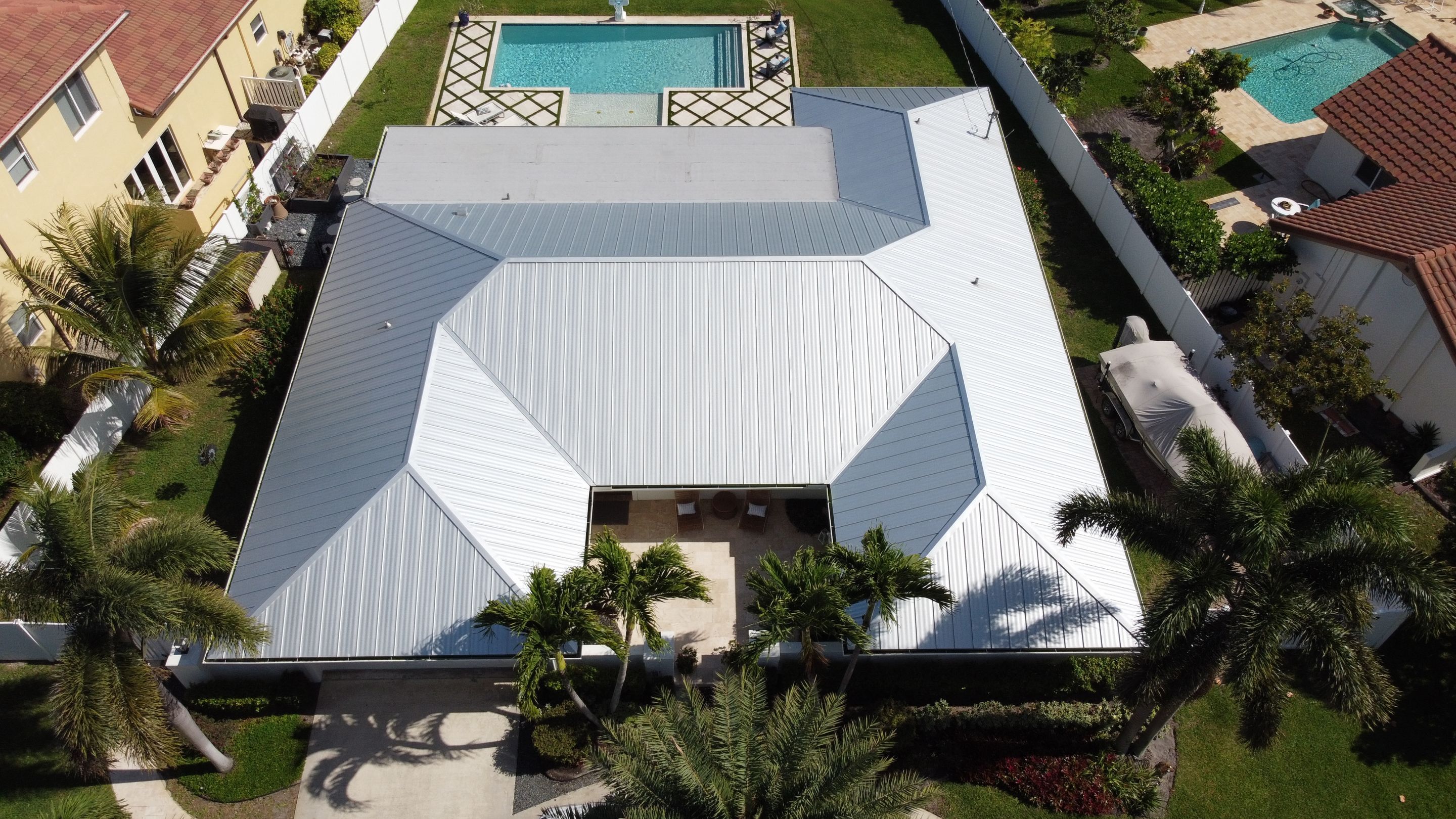Residential Roofing Installation using 1" Nail strip metal roof by BLUES BROTHERS ROOFING
