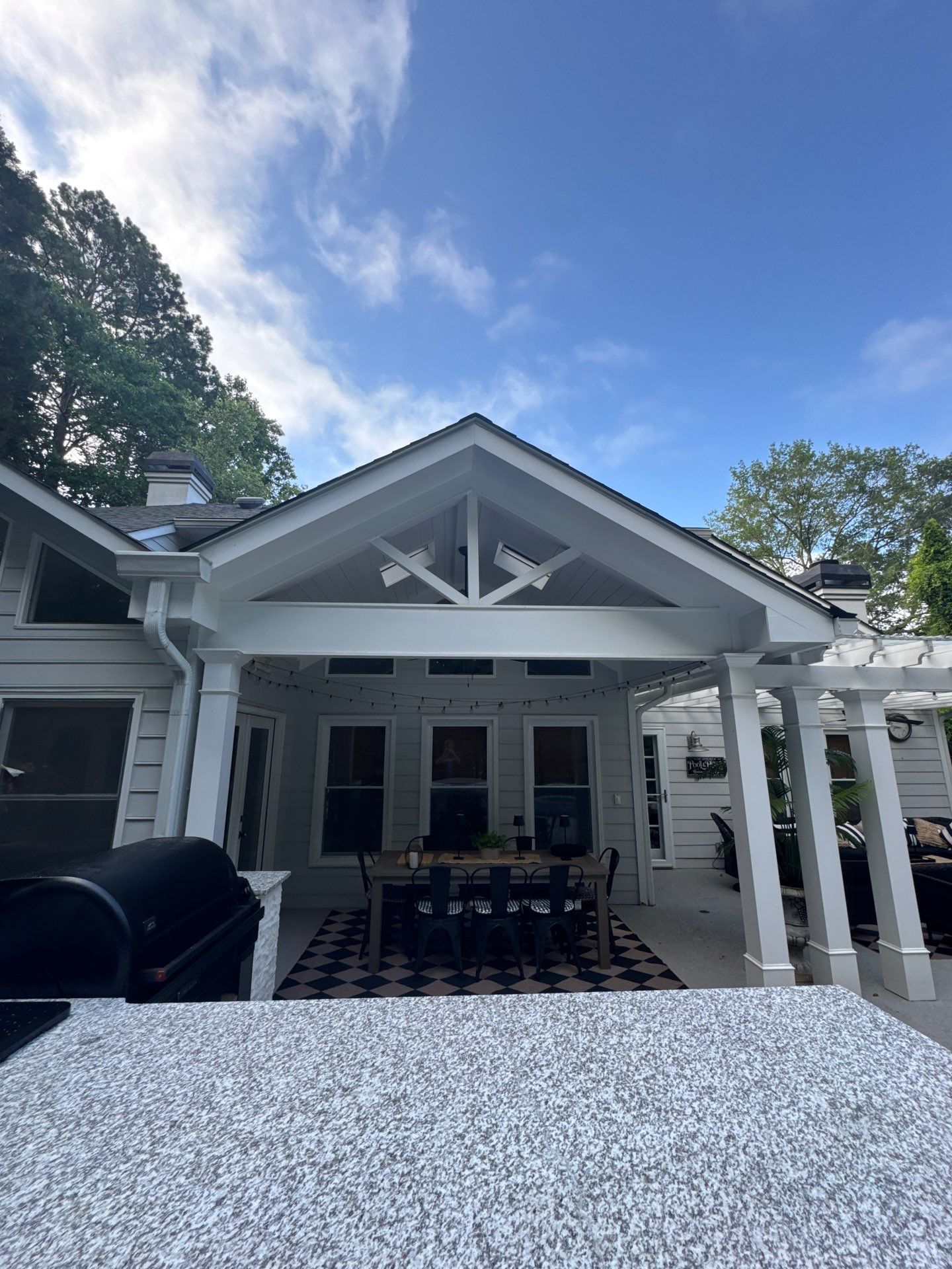 Marietta Poolside Pavilion with Custom Outdoor Kitchen and Pergola by Swift Home Renovations
