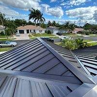 24ga 1.5" Mechanical Seam Dark Bronze by Total Roofing System The Metal Roof Experts