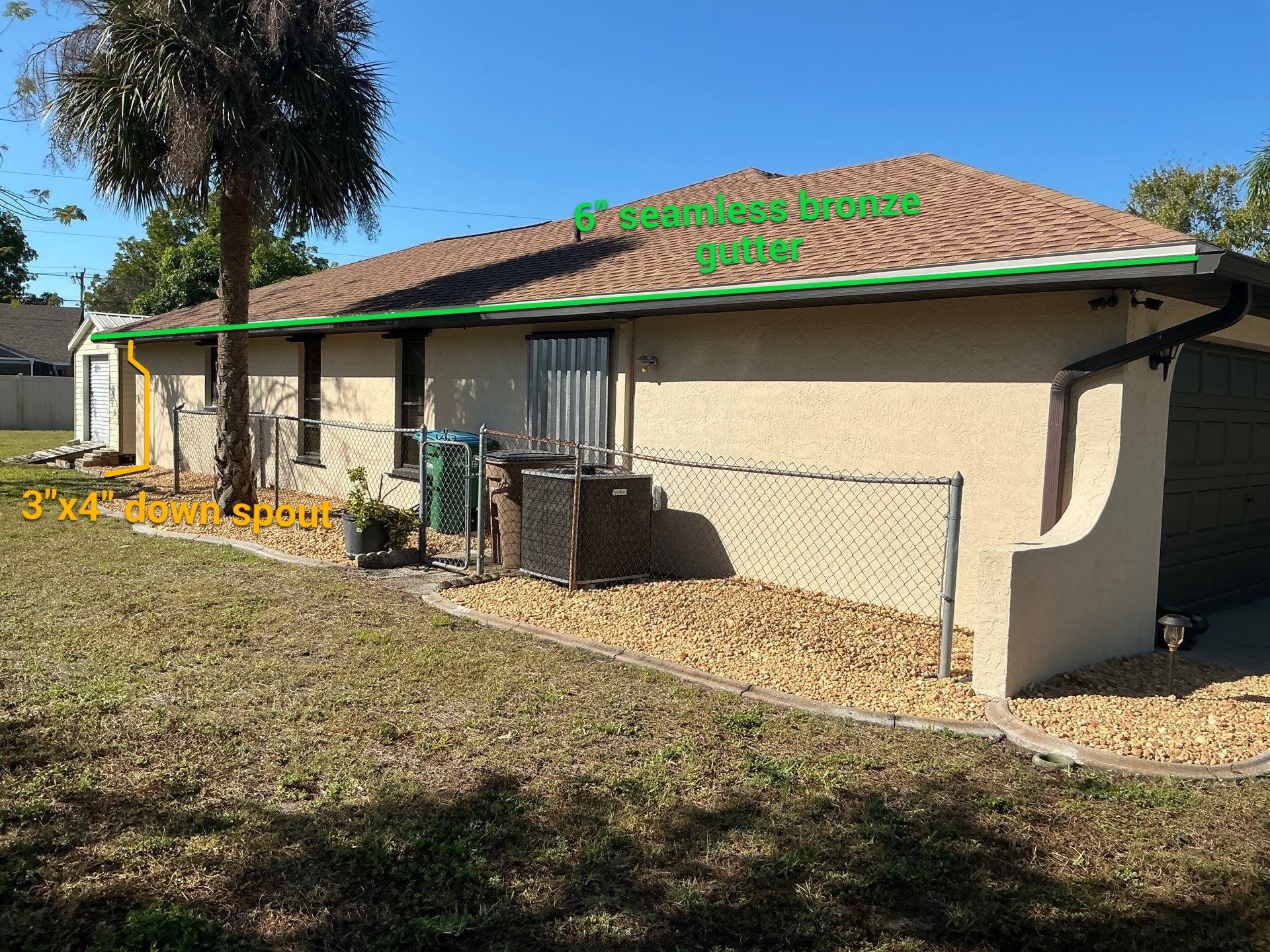 Seamless Bronze Gutters in Cape Coral FL by Gutter Professors