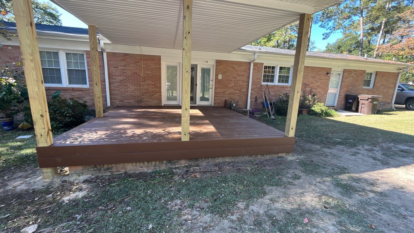 Porch Build using Trex Decking by Midlands Roofing & Exteriors