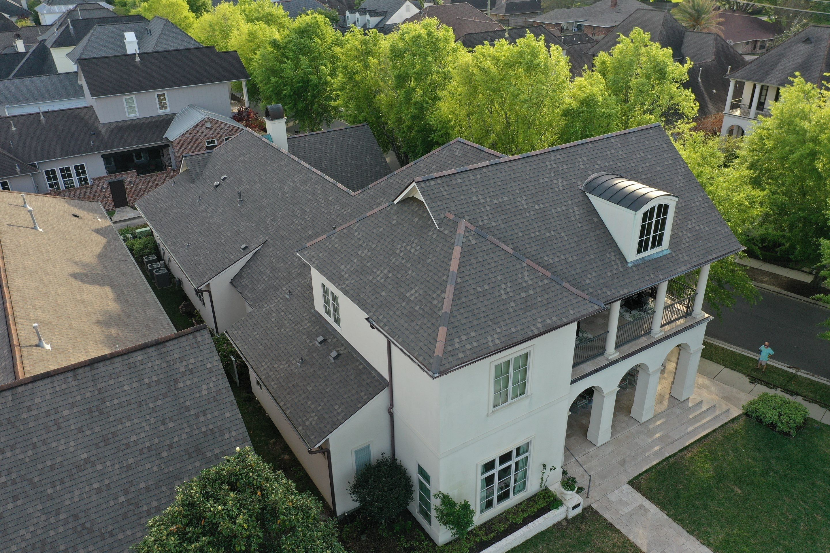 Atlas Pinnacle Pristine Weathered Wood with Hecker V Ridge Tile by Top Team Construction
