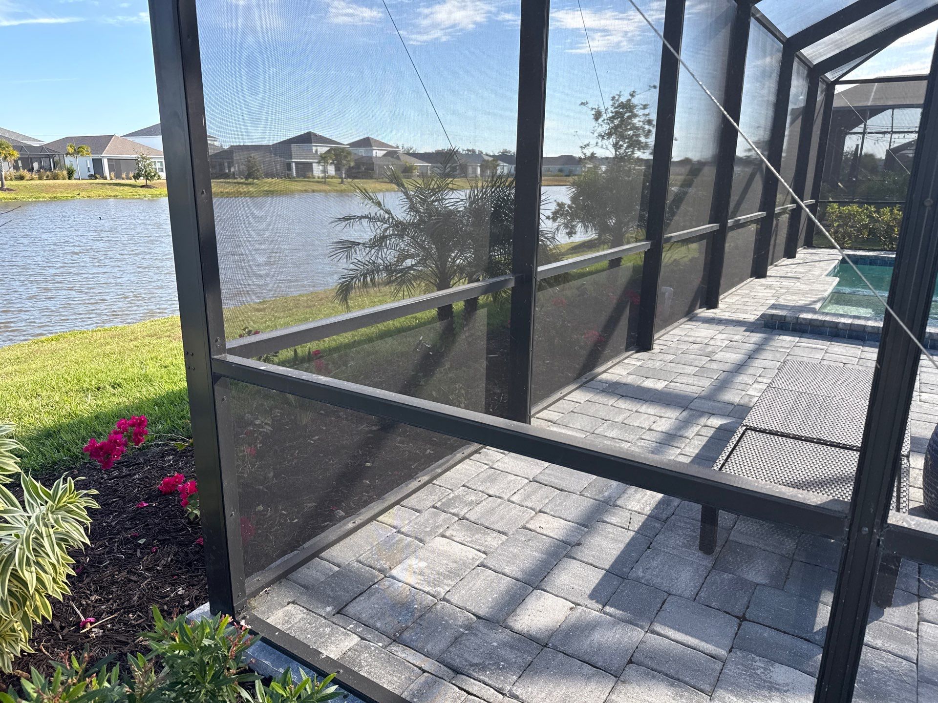 Pool Cage Screen Enclosure Cleaning in Canoe Creek – Parrish, FL by Sunshine AquaWash