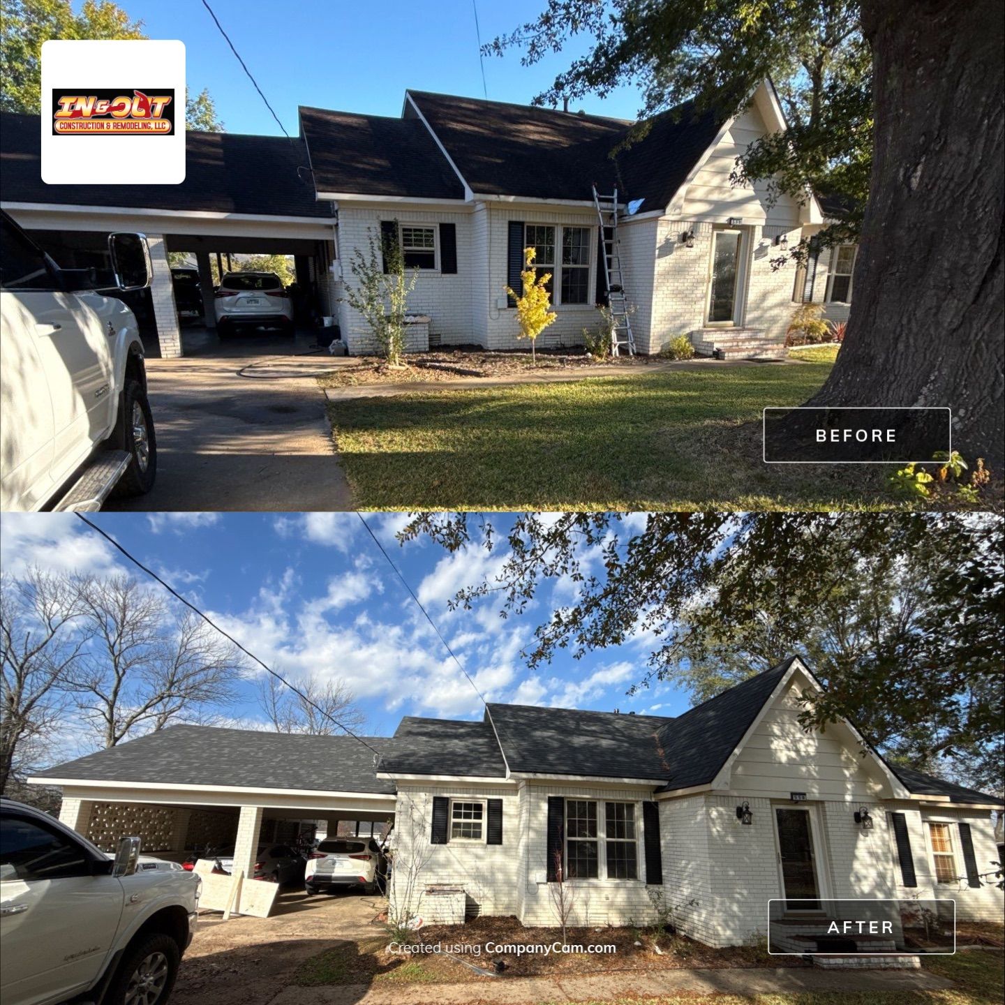 Roof replacement by In & Out Construction & Remodeling, LLC