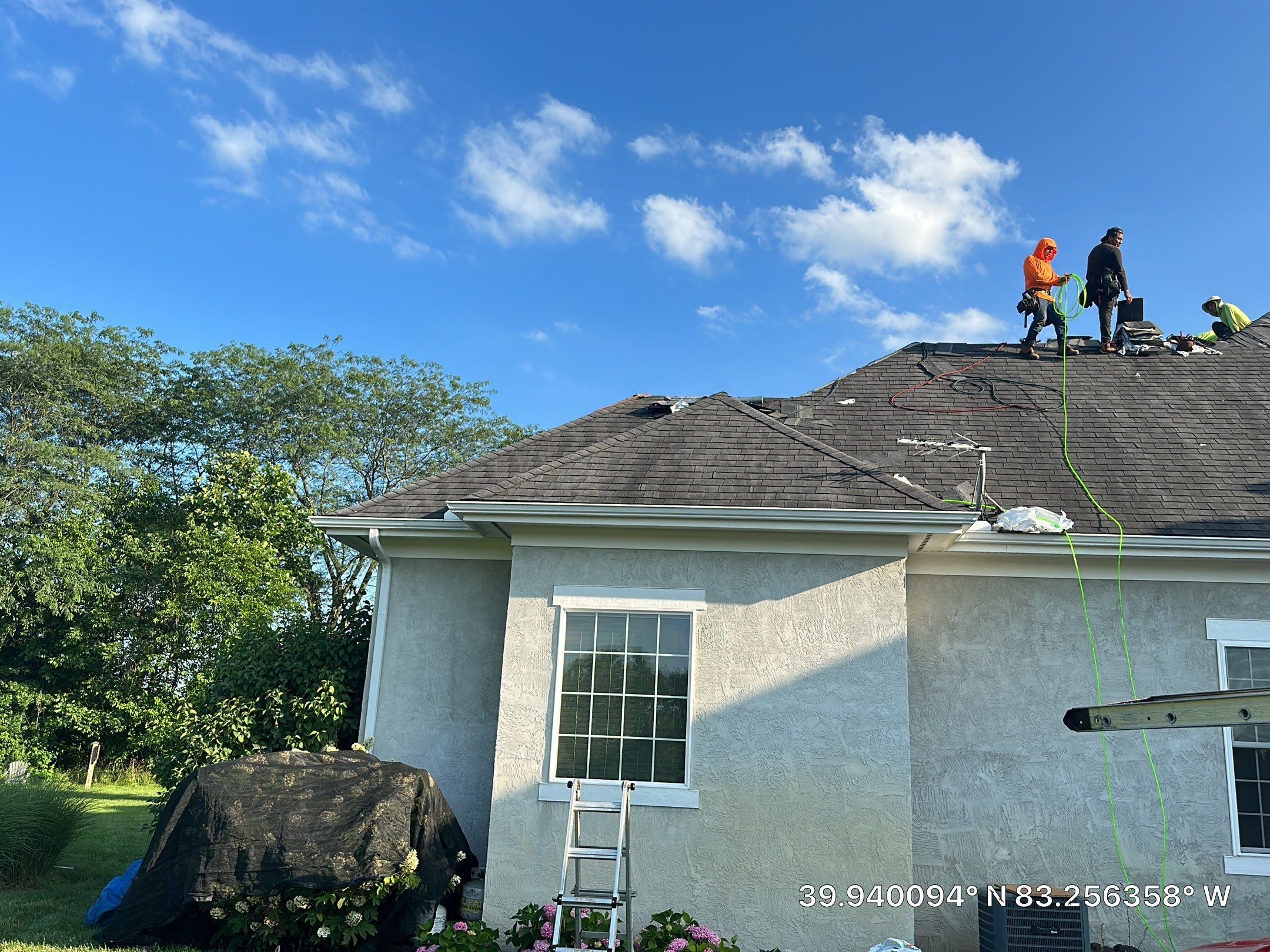 Residential Roofing Installation using Atlas Pinnacle Black Shingles by 614 Exteriors