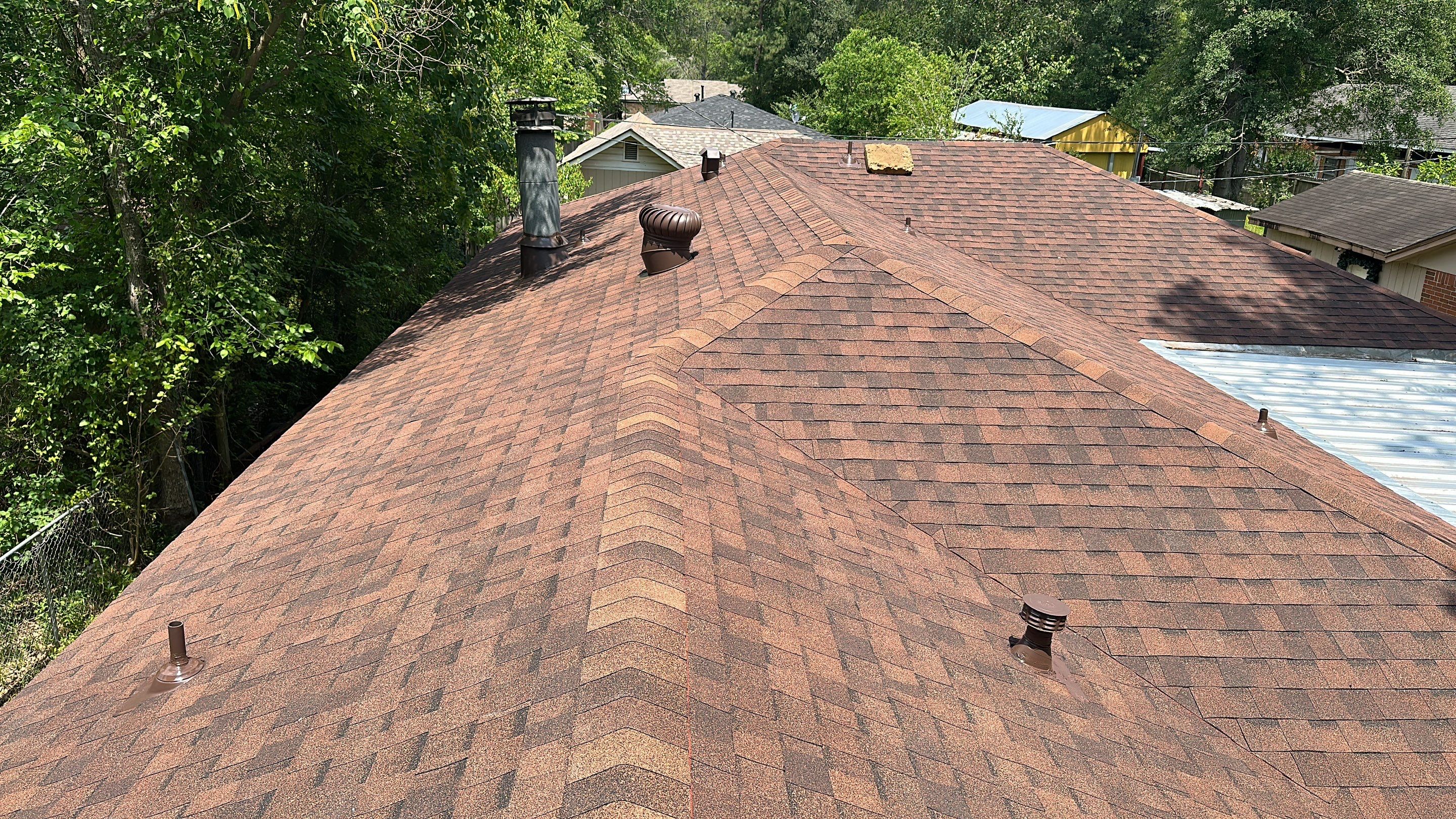 Brown Architectural Shingle Roof Replacement — Conroe, TX by PL Roofing & SB Roofing, LLC.