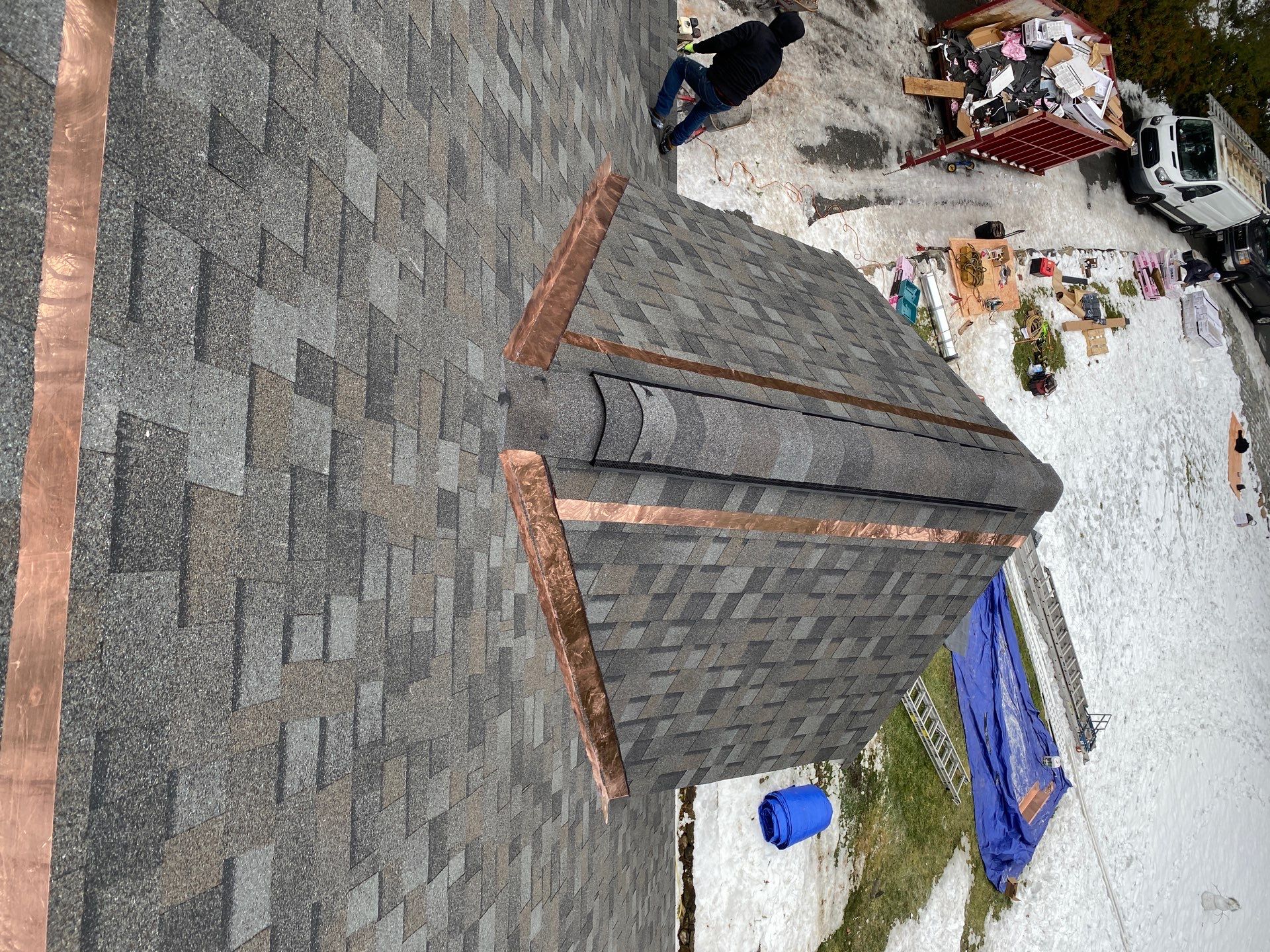 Carlisle Roofing Installation using Owens Corning Shingles and Copper by Mighty Dog Roofing of Greater Middlesex County