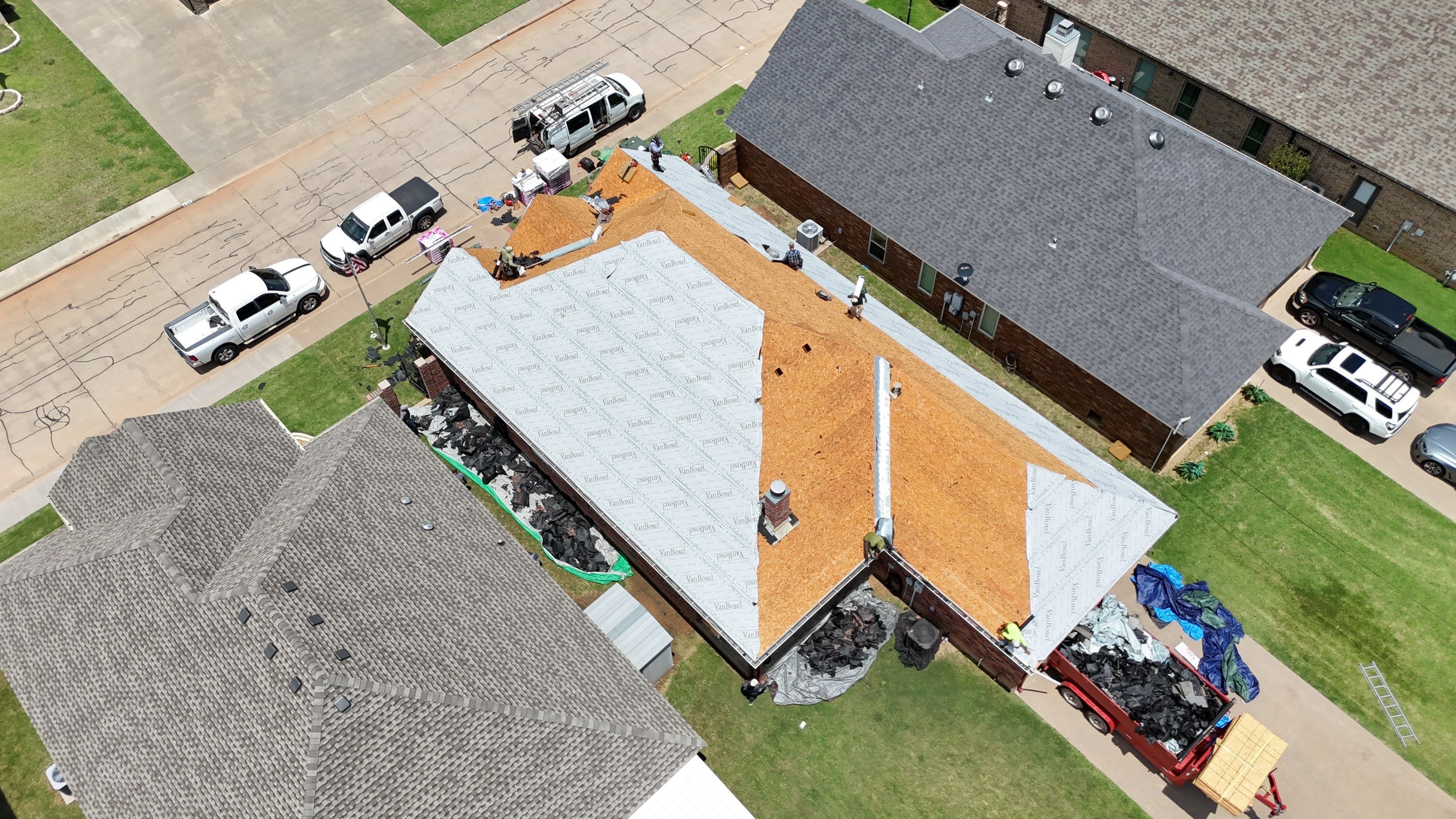 Burkburnett Roof Replacement Featuring Owens Corning Onyx Black Shingles by Shearman Roofing & Construction