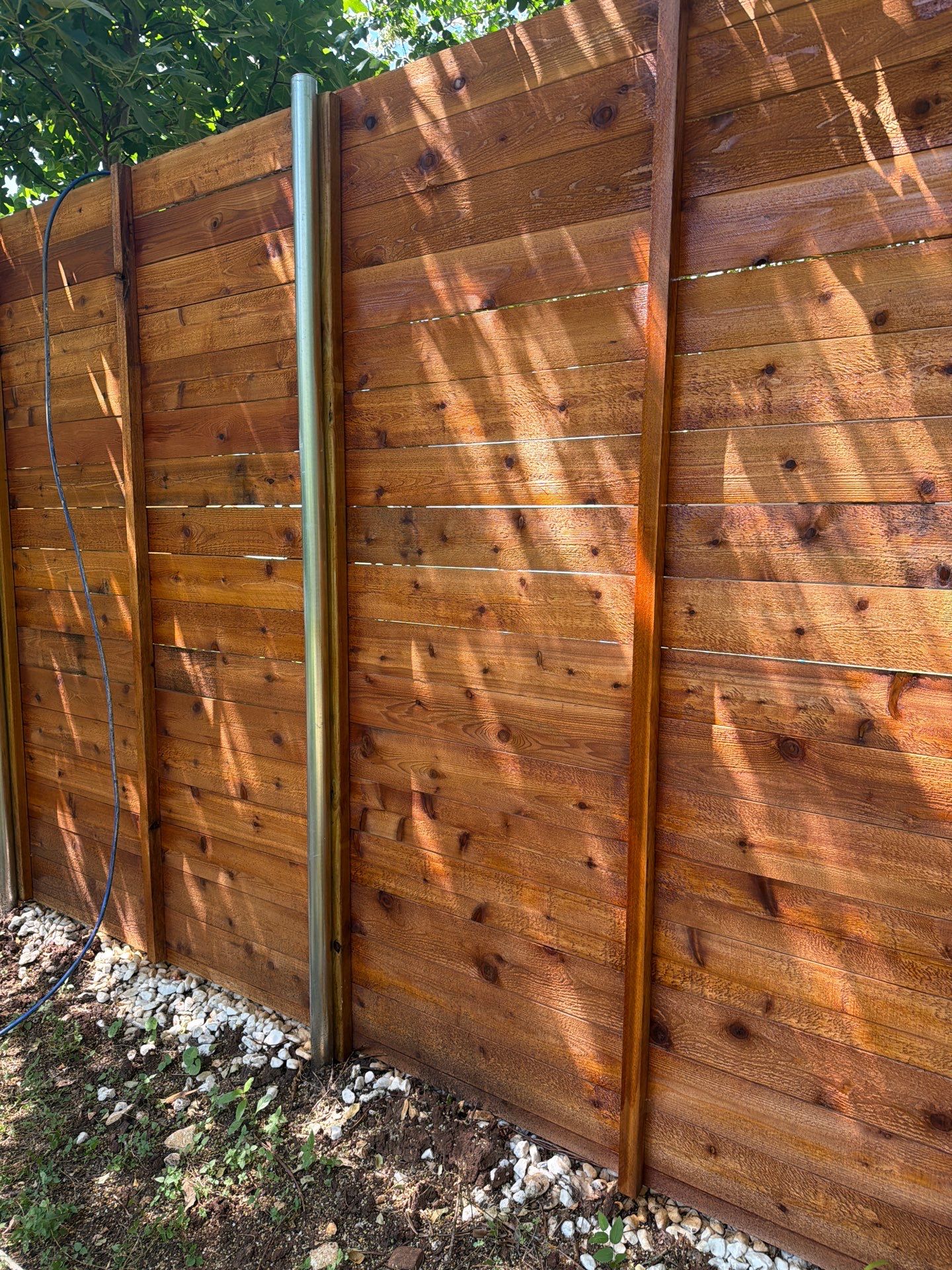 Custom Horizontal Cedar Privacy Fence and Gate Installation in Austin by Rhino Home Care