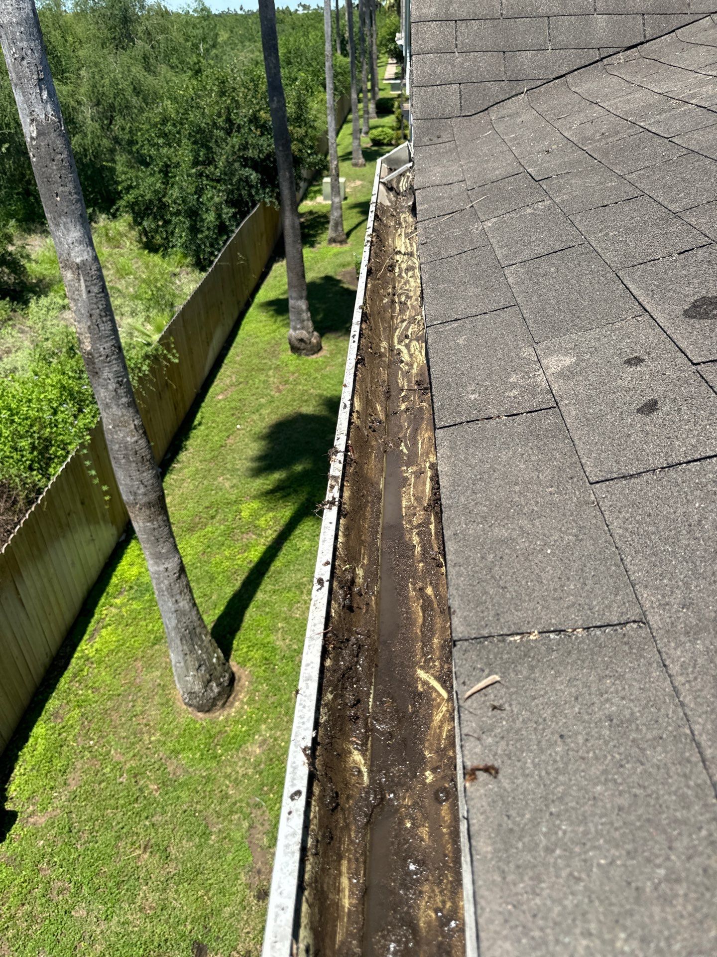 Commercial gutter cleaning McAllen & Edinburg after photo with clean gutters