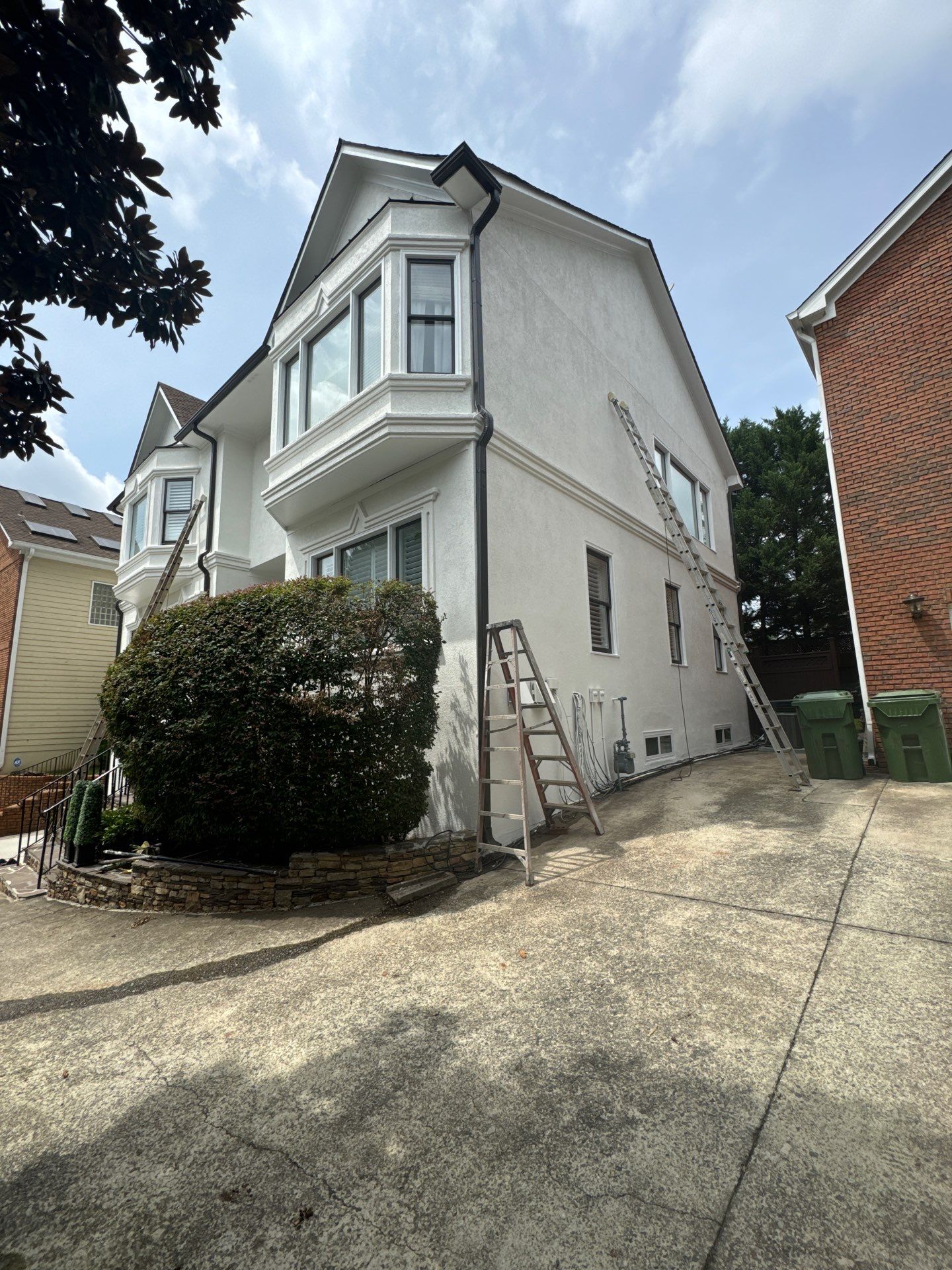 Full Exterior Stucco Painting and Wood Deck Staining in Atlanta by Swift Home Renovations