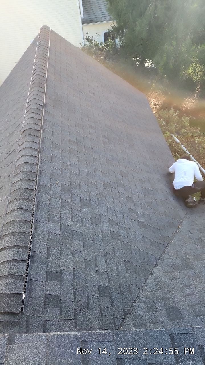 Residential Roofing Installation using Certainteed Landmark Moire Black by A Plus Exterior