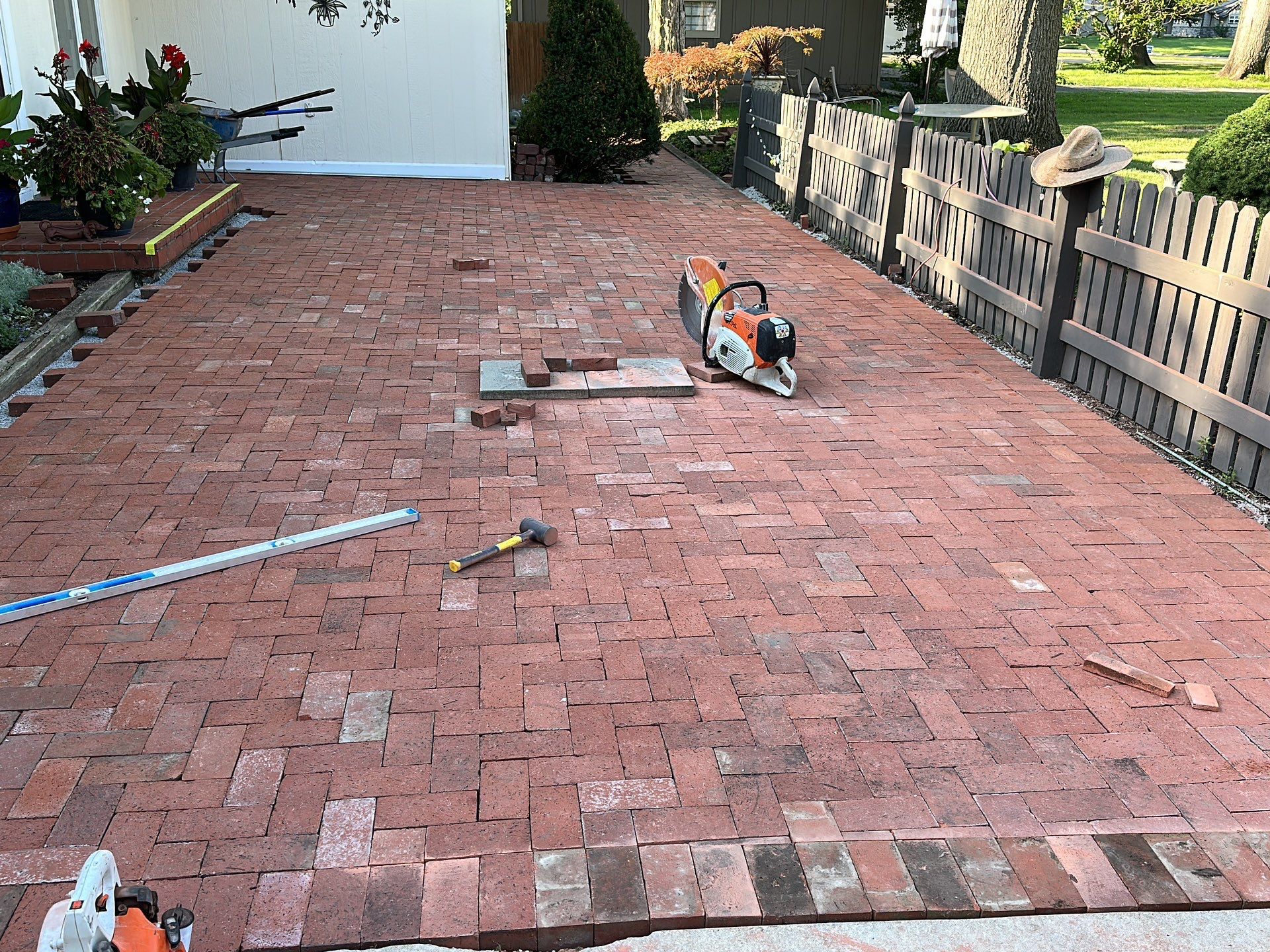 Uneven Patio Repaired! by LAND ESCAPES LLC