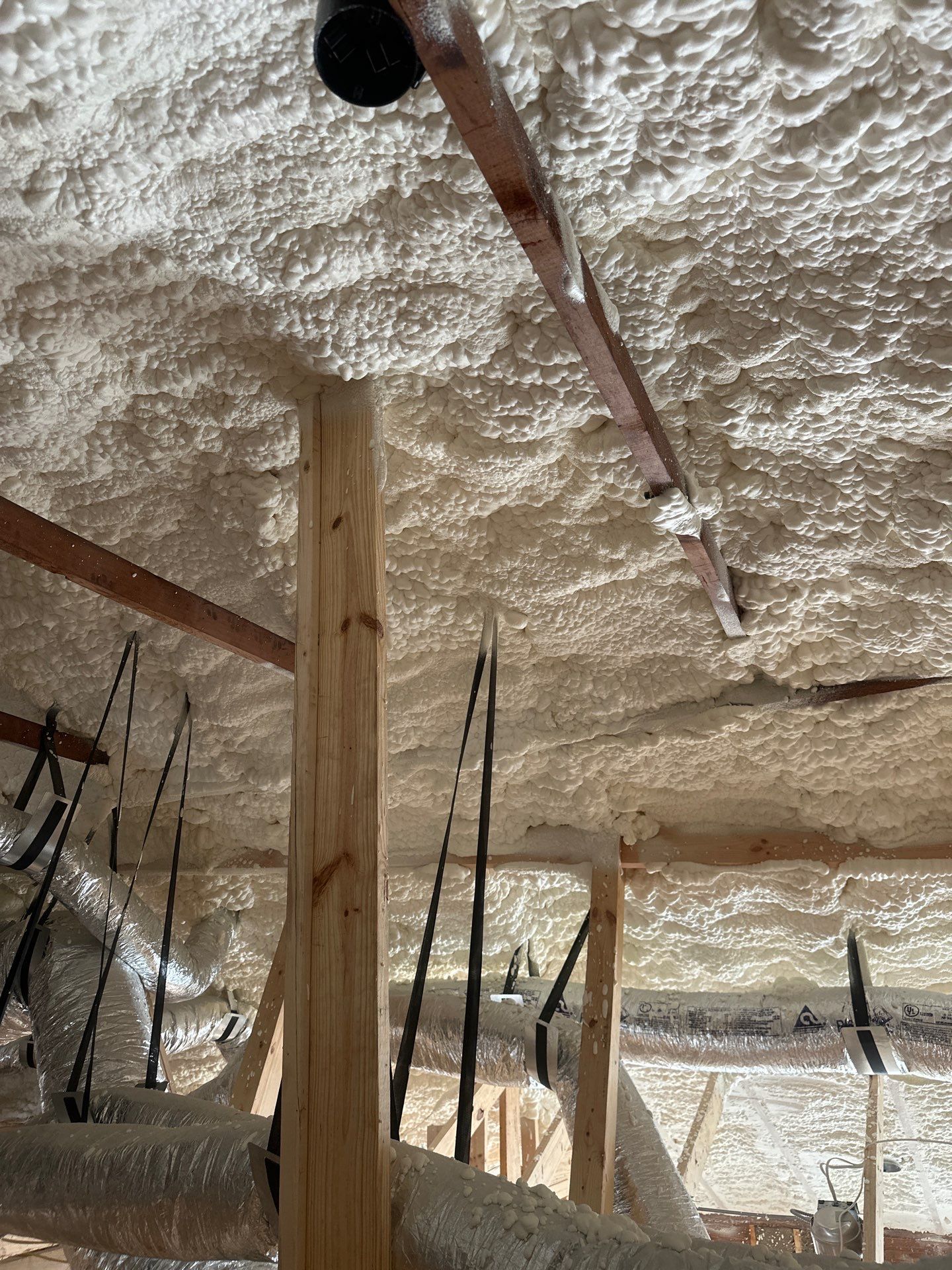 Open cell spray foam & rockwool job completed in Dallas TX by Apex Insulation Solutions