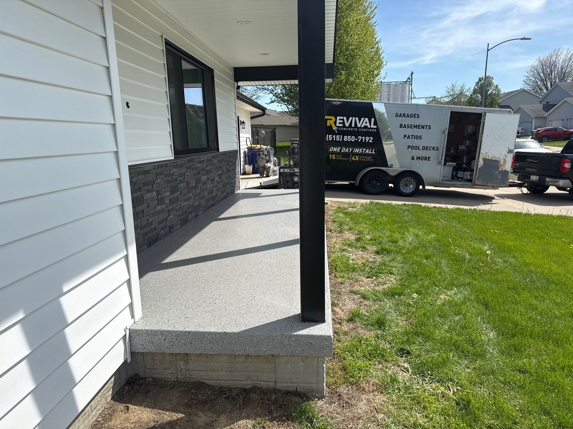 Indianola Porch Transformation by Revival Concrete Coatings
