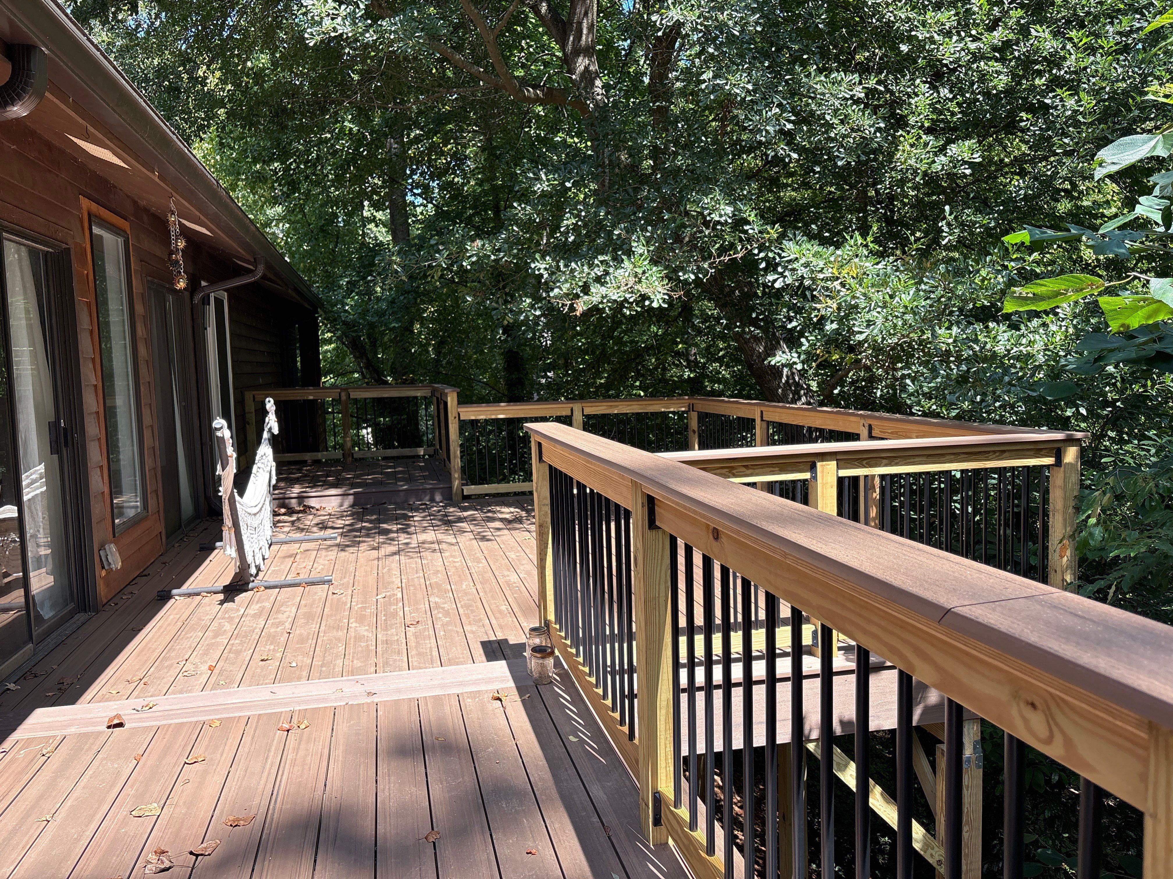 Atlanta, GA Front Porch Deck Rebuild using Timbertech and Pressure Treated Pine by Nelson Exteriors 