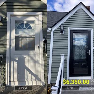 Entry Door Upgrade with Modern Glass Detail