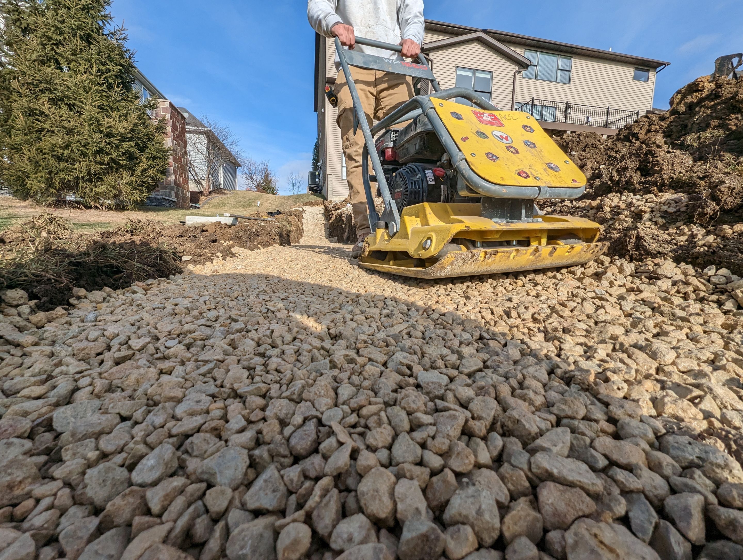 Retaining wall using Rosetta stone by ACE Waterproofing & Basement Solutions