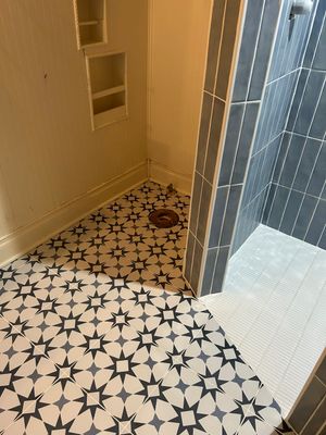 Tile shower and floor