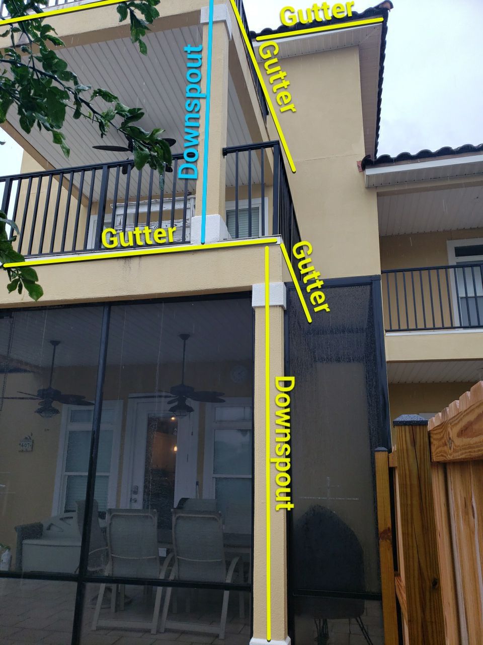 Three-Story Home Gutter Installation using K-Style Seamless Gutters by Gutter Professors