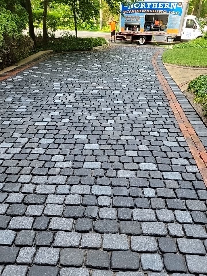 Glencoe, IL brick paver clean sand seal, repair, and reseal by Northern Power Washing LLC.