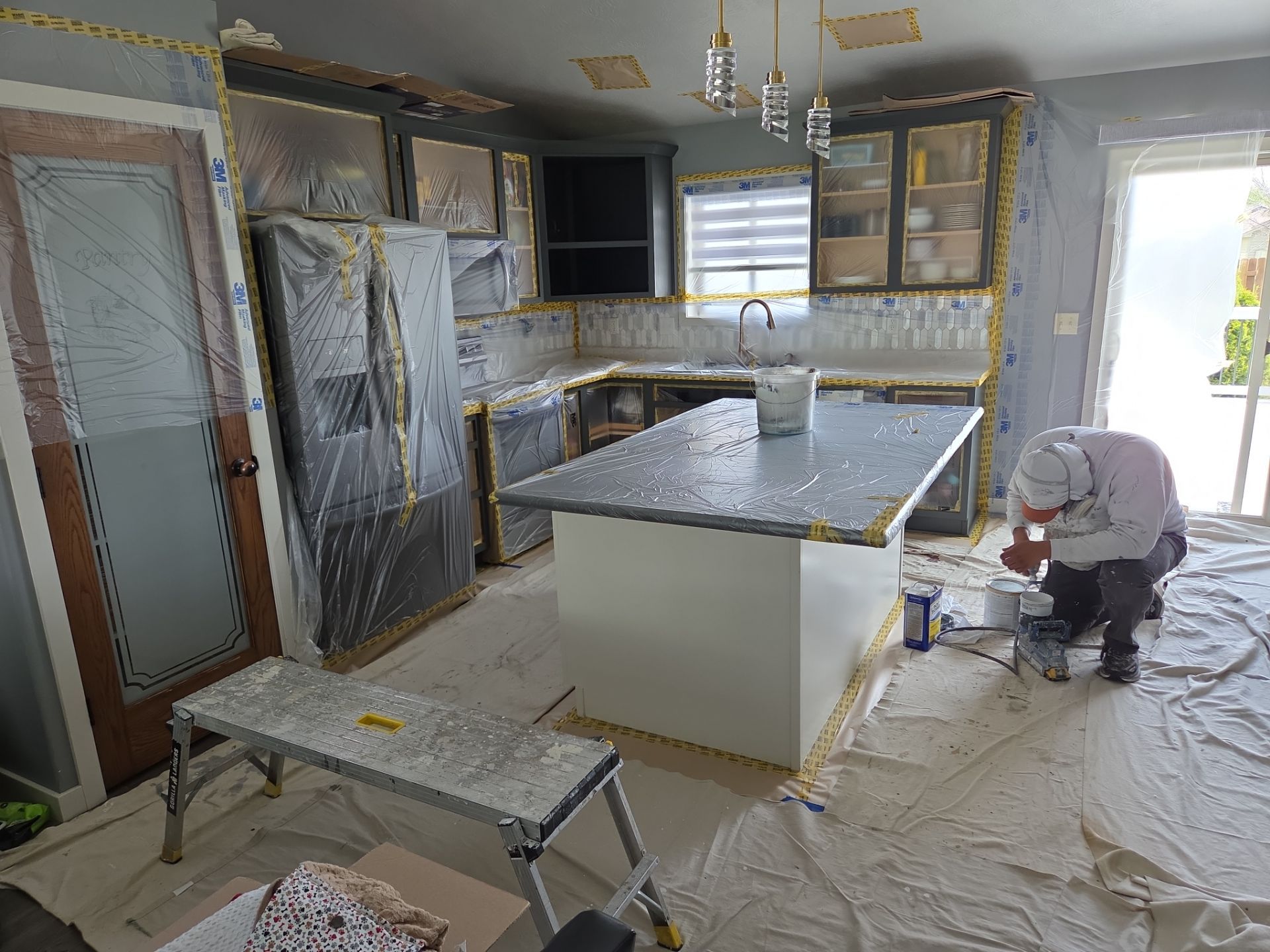 Harrisburg Interior Painting and Two-Tone Kitchen Cabinet Refinishing by Select Painting, Coatings & Garage Cabinets