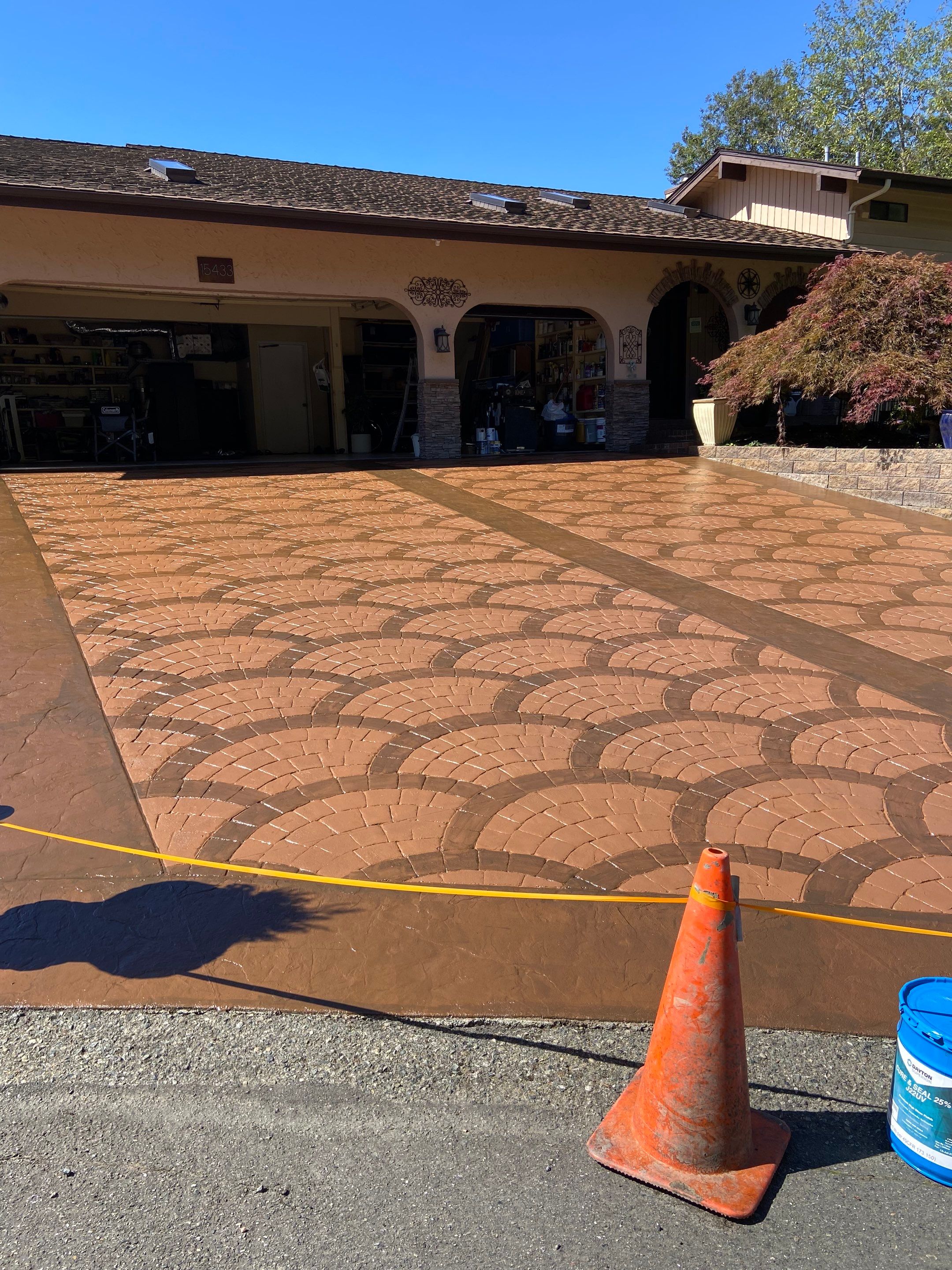 Mehta | Tiled Driveway with Sealer & Retaining Wall  by Jireh Asphalt & Concrete Inc 