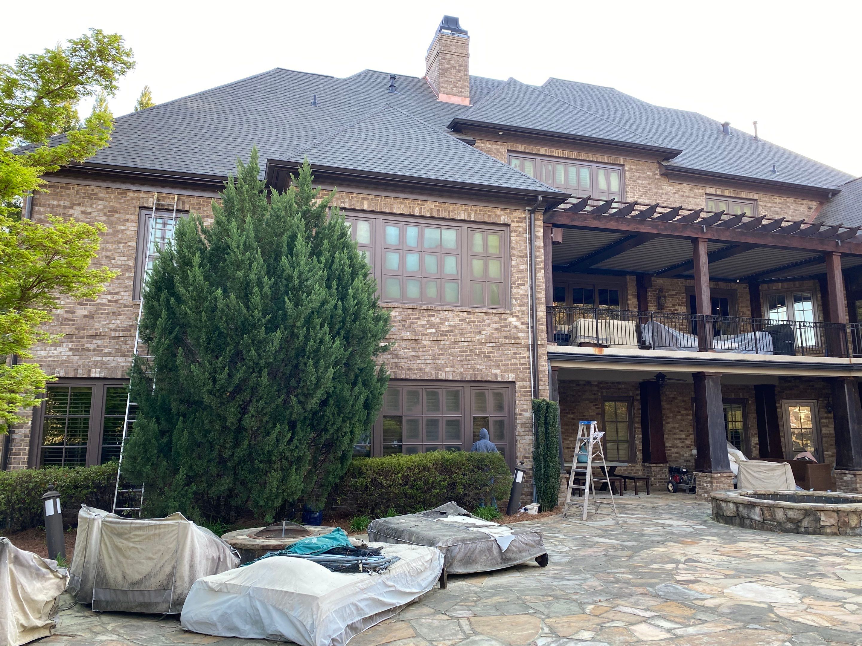 Exterior Painting and Trim Refresh for Large Brick Residence in Suwanee by Swift Home Renovations 